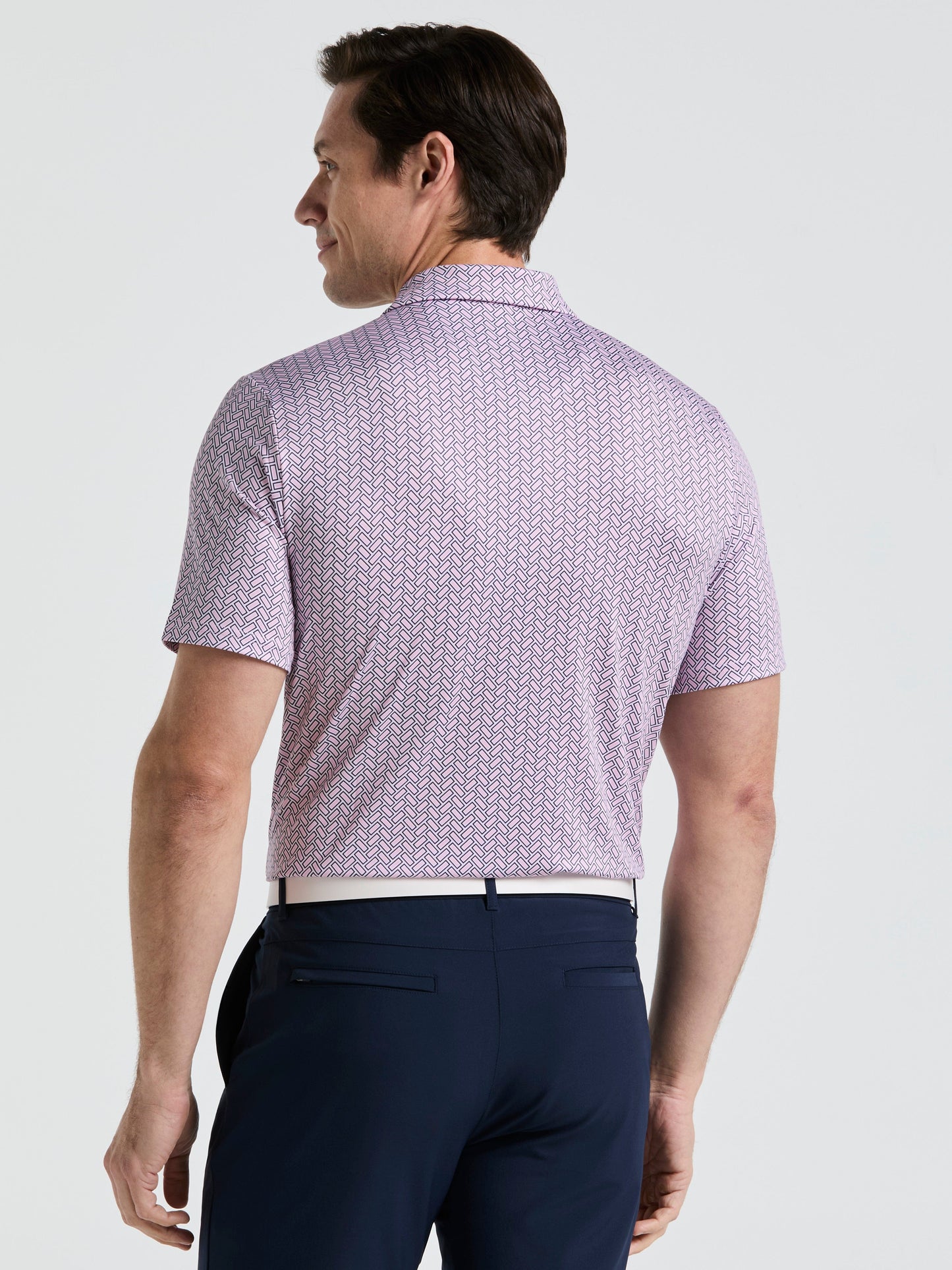 Men's Heritage Herringbone Print Golf Polo