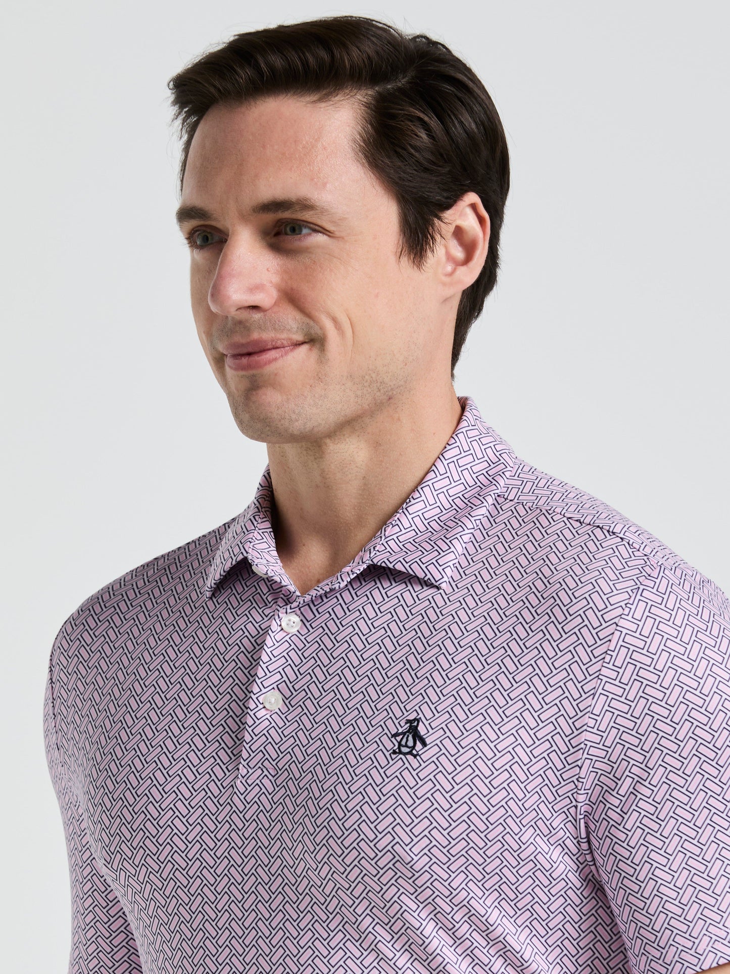 Men's Heritage Herringbone Print Golf Polo