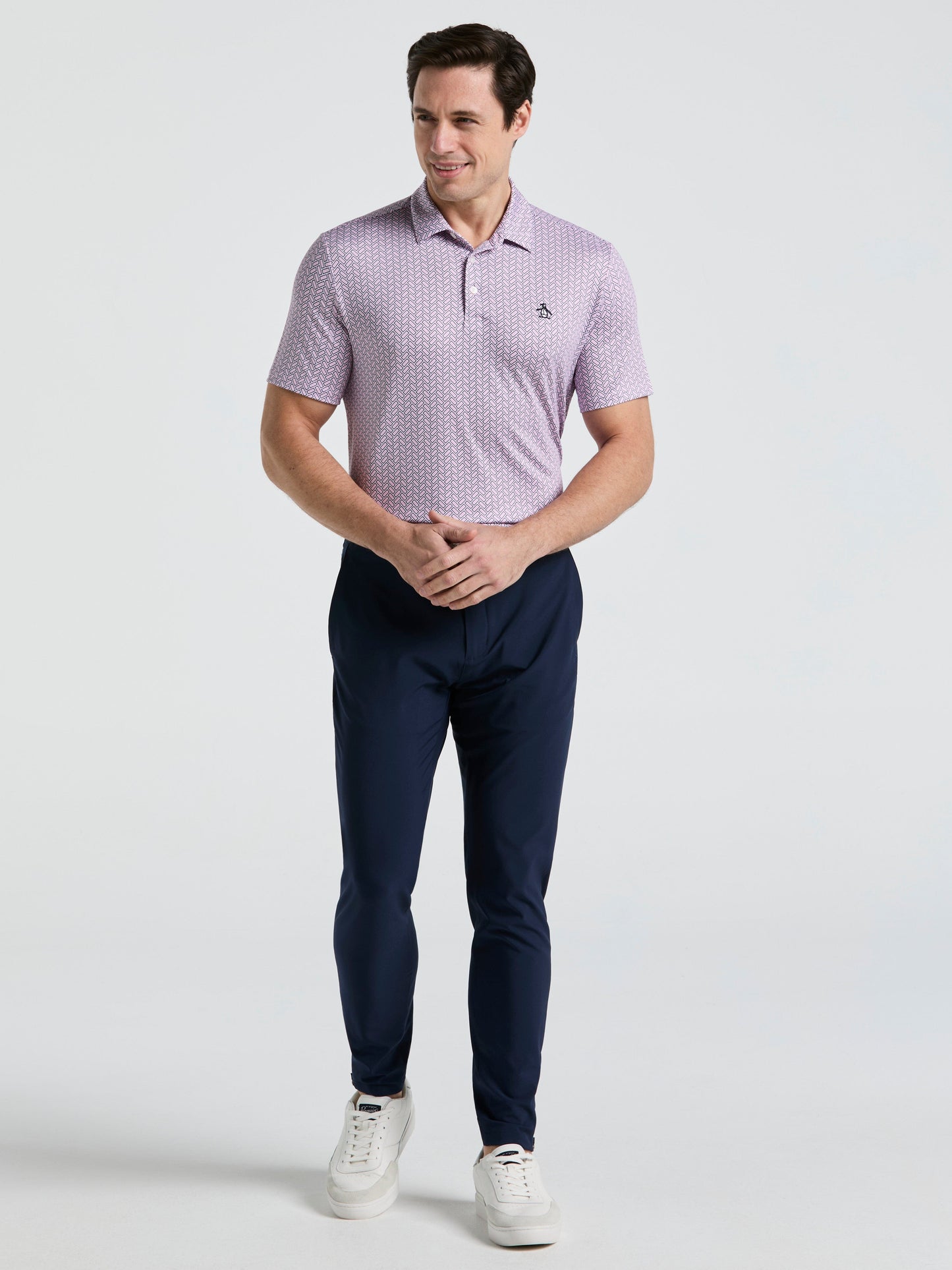 Men's Heritage Herringbone Print Golf Polo