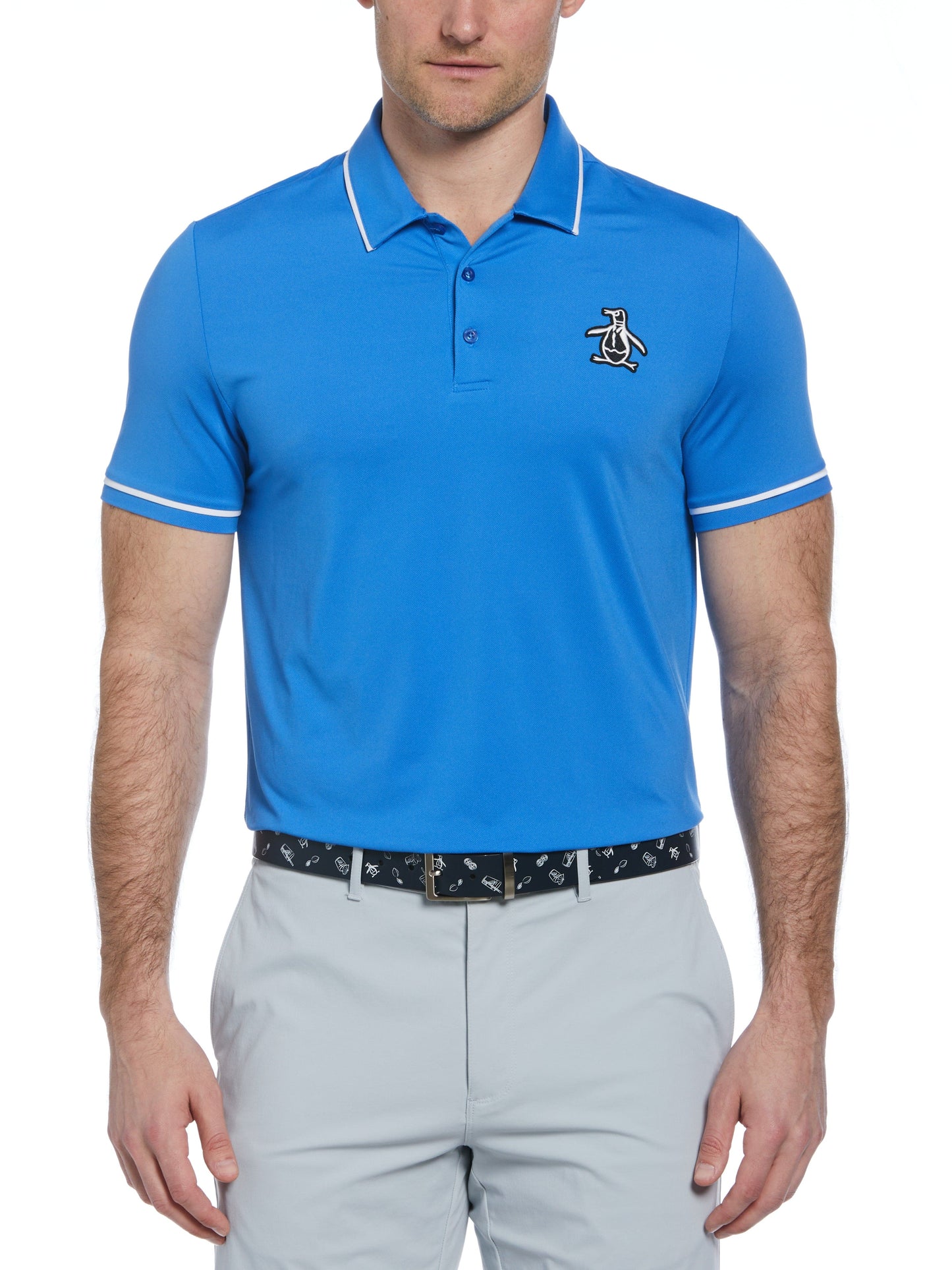 Oversized Pete Tipped Short Sleeve Golf Polo Shirt (Nebulas)