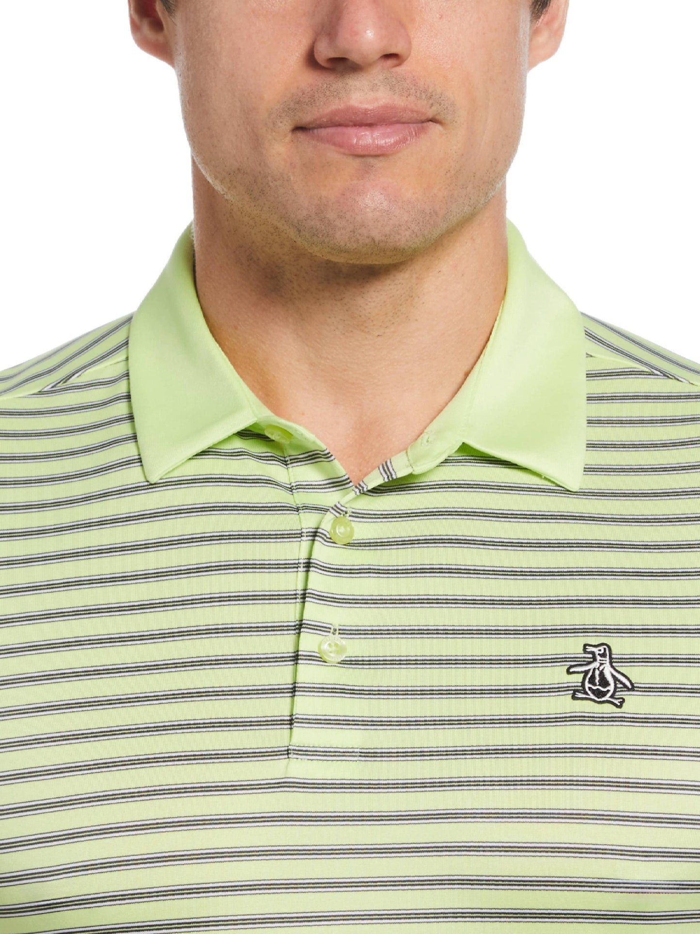 Men's Heritage Stripe Solid Collar Short Sleeve Polo Shirt