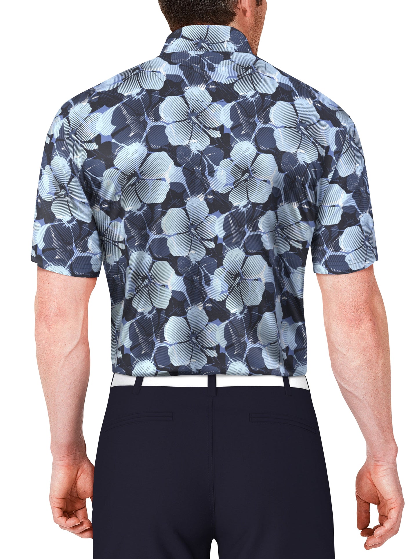 Men's Hibiscus Print Polo