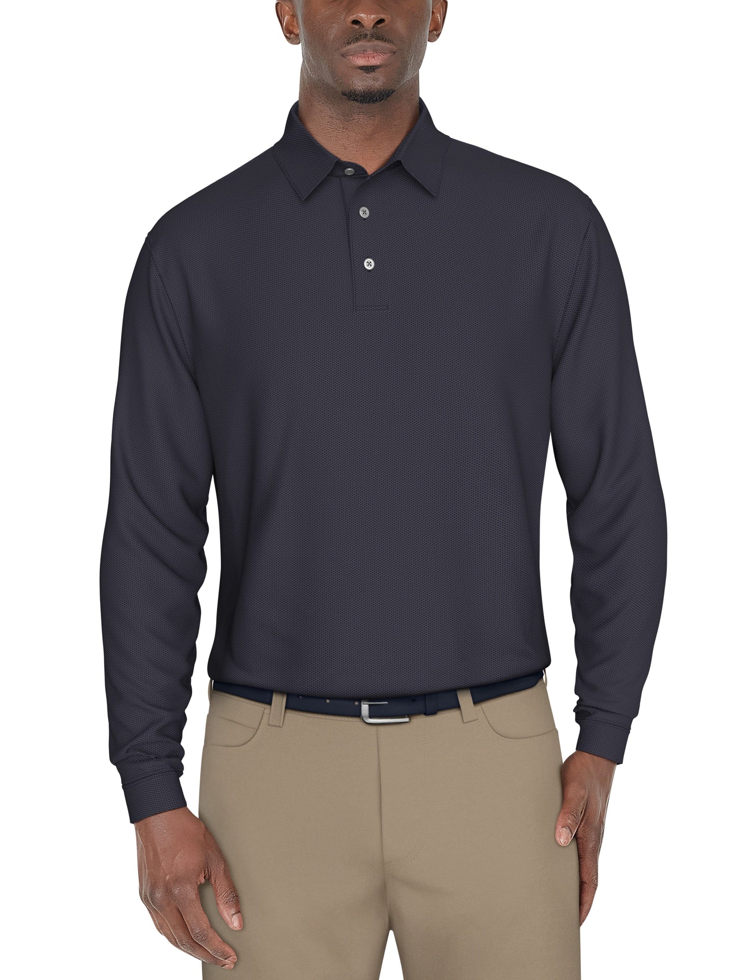 Jacquard Golf Polo (True Navy)