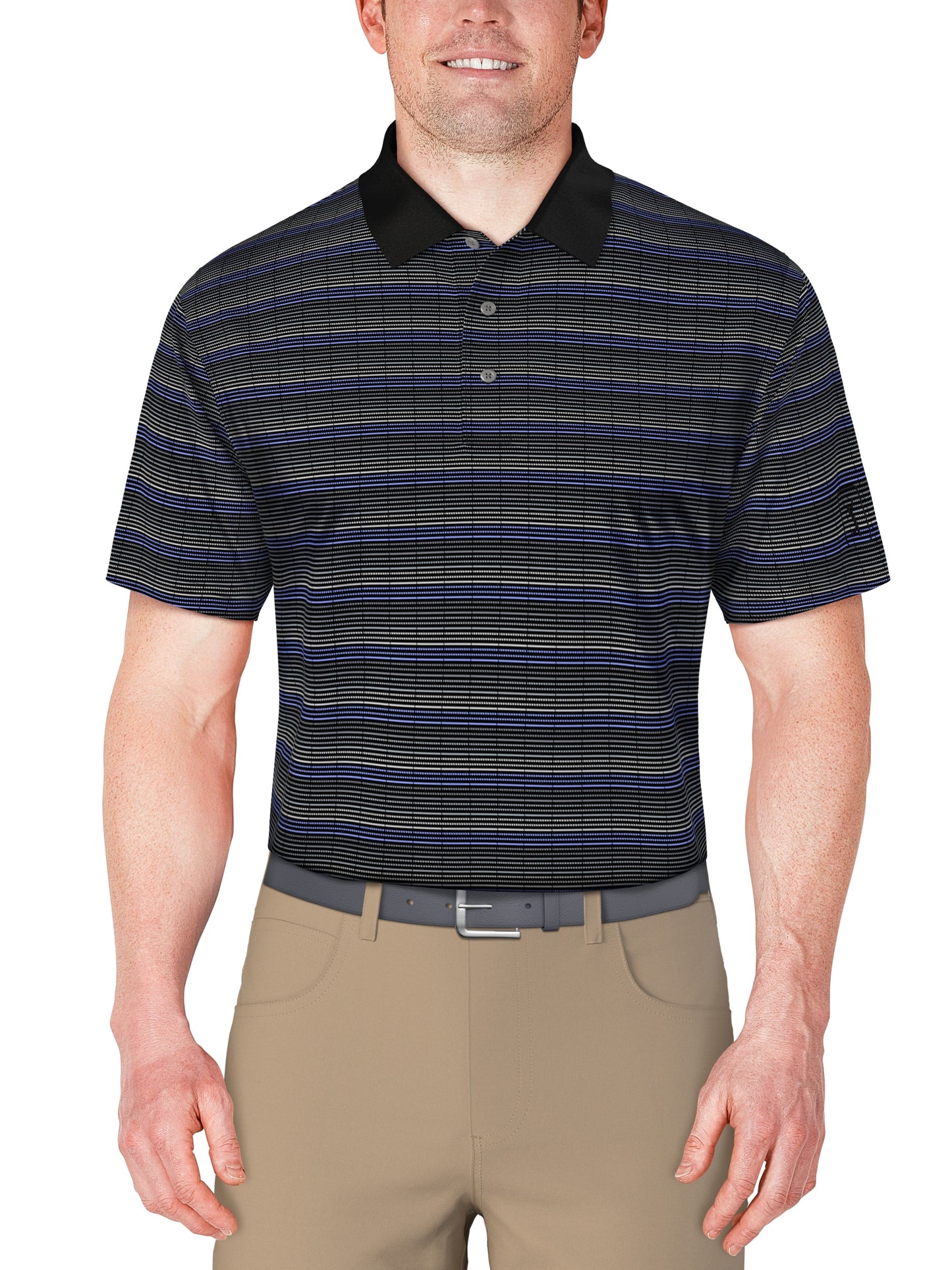 SS Jacquard With Solid Rib Collar (Caviar)