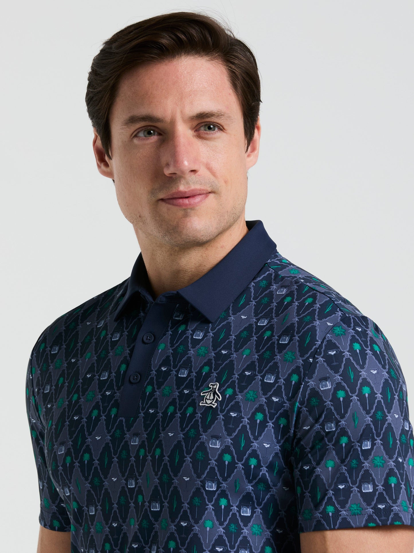 Men's Lattice Cocktail Earl Print Golf Polo