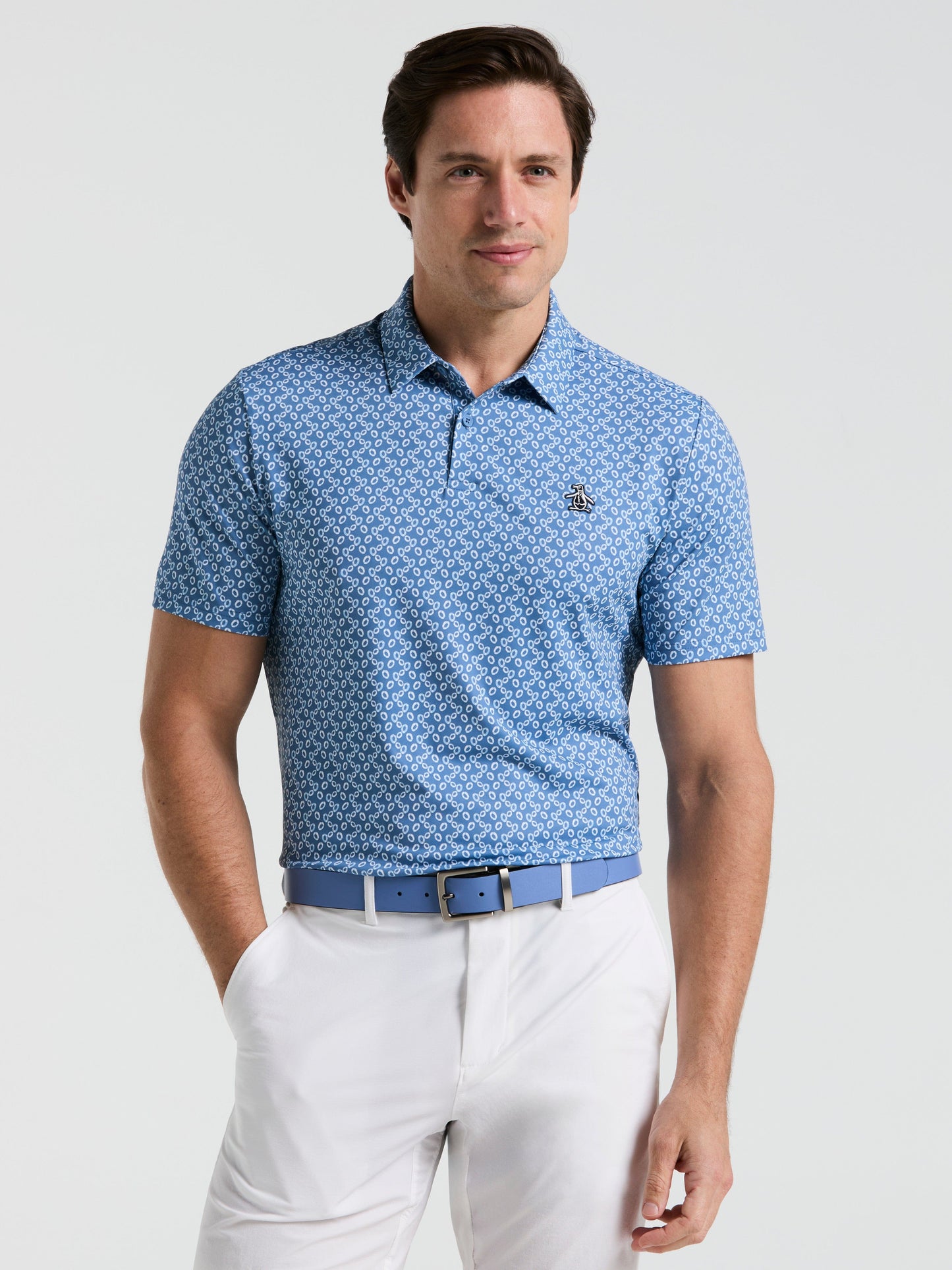 Lifesaver Print Golf Polo (Quiet Harbor)