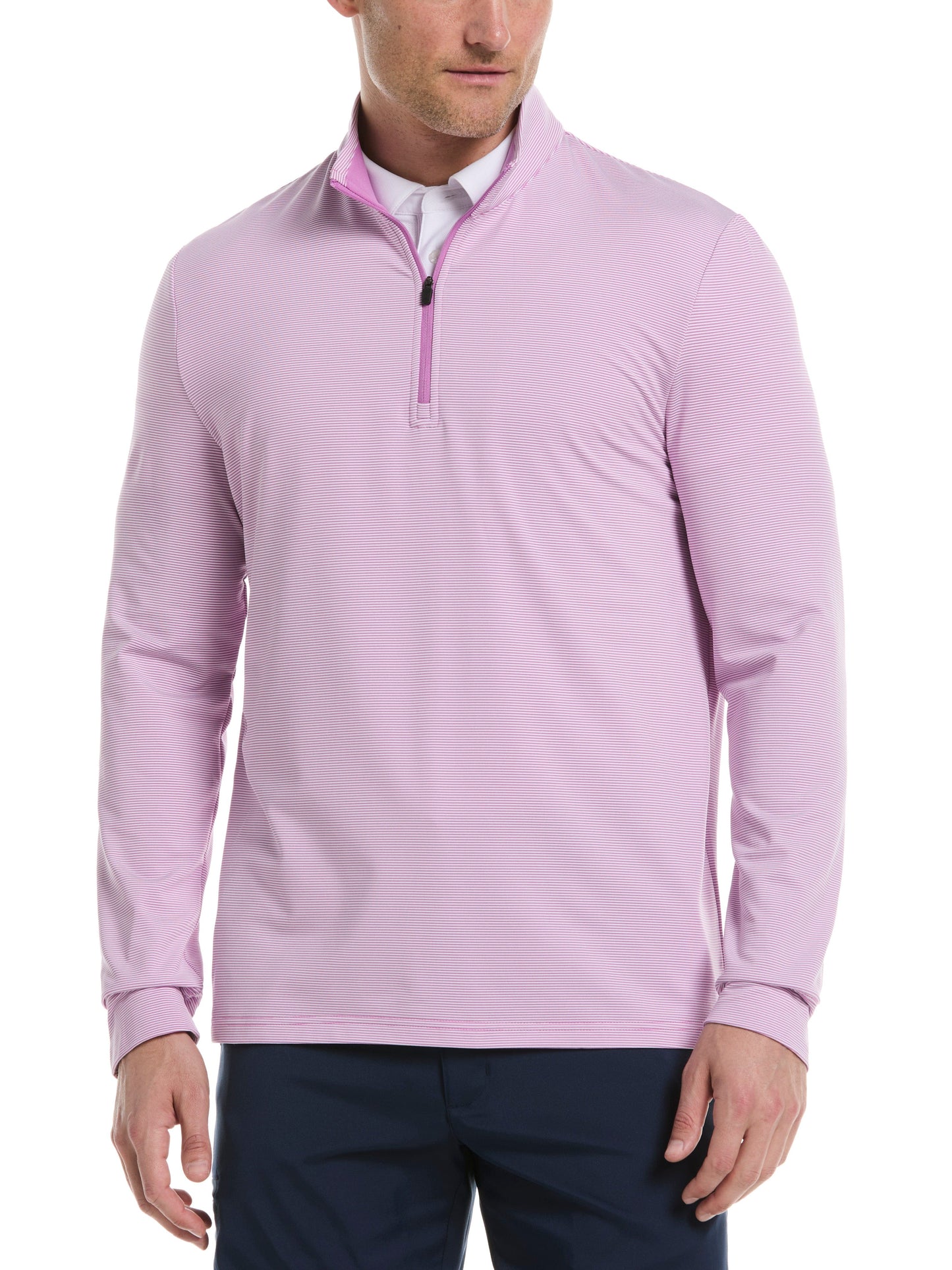 Men's Long Sleeve Feeder Stripe Mock Neck