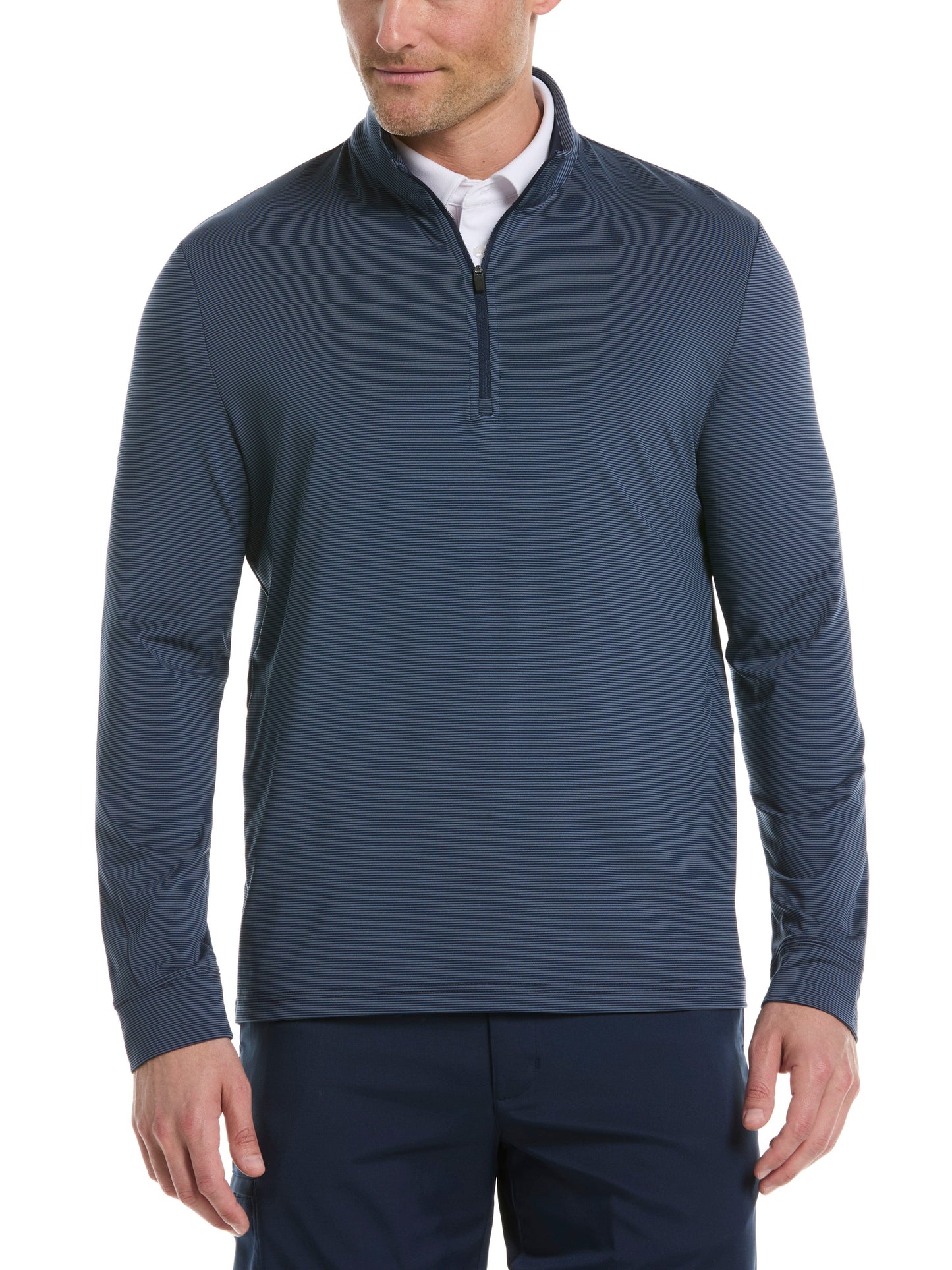 Men's Long Sleeve Feeder Stripe Mock Neck