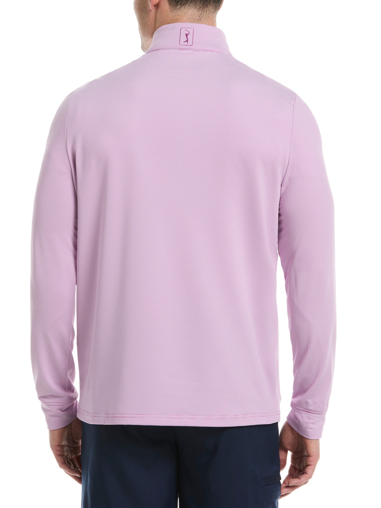 Men's Long Sleeve Feeder Stripe Mock Neck