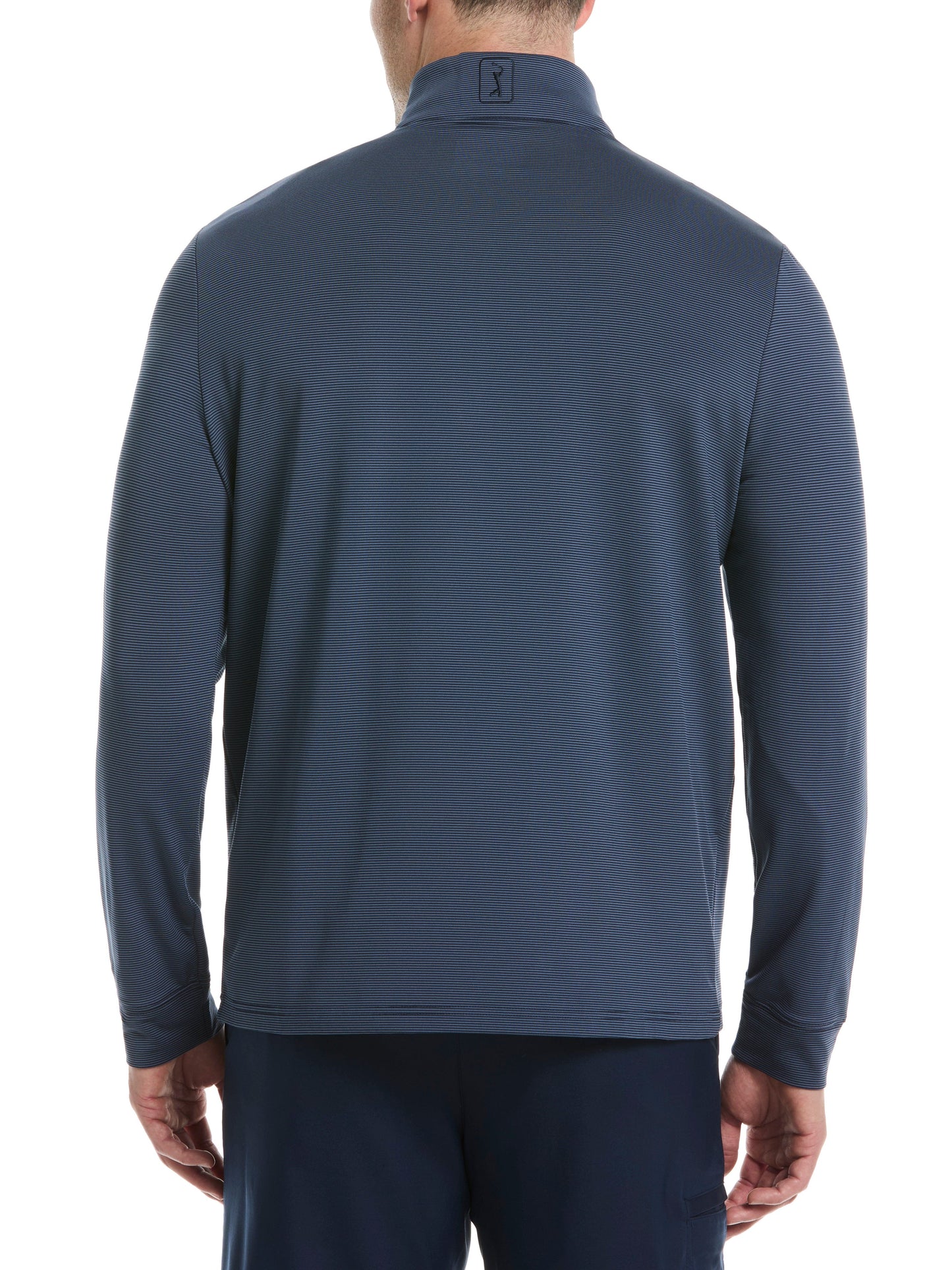 Men's Long Sleeve Feeder Stripe Mock Neck