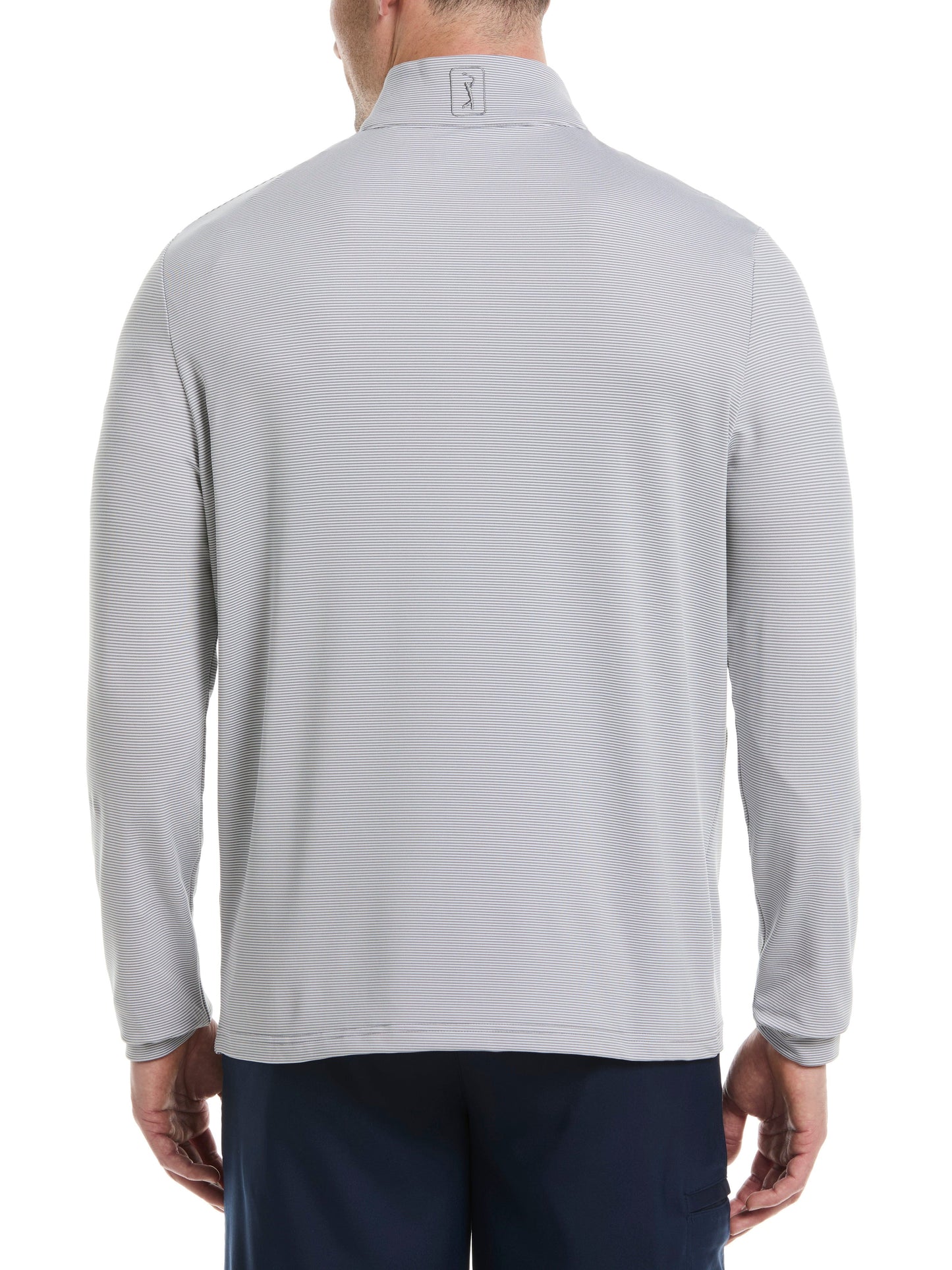 Men's Long Sleeve Feeder Stripe Mock Neck