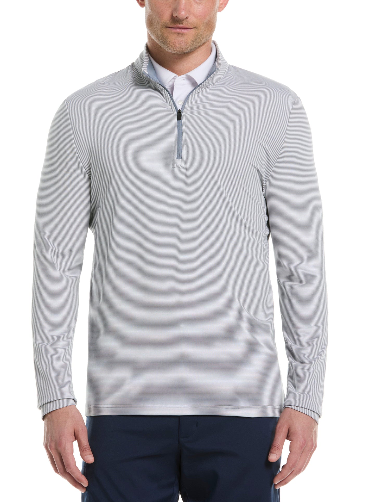 Men's Long Sleeve Feeder Stripe Mock Neck