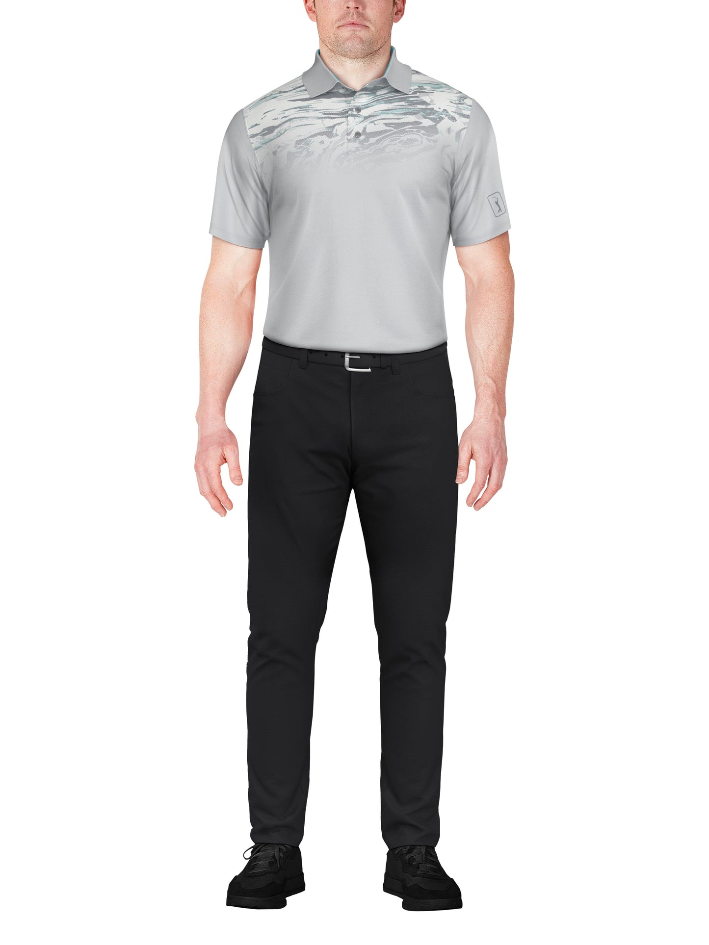 Men's Marble Ombre Print Golf Polo