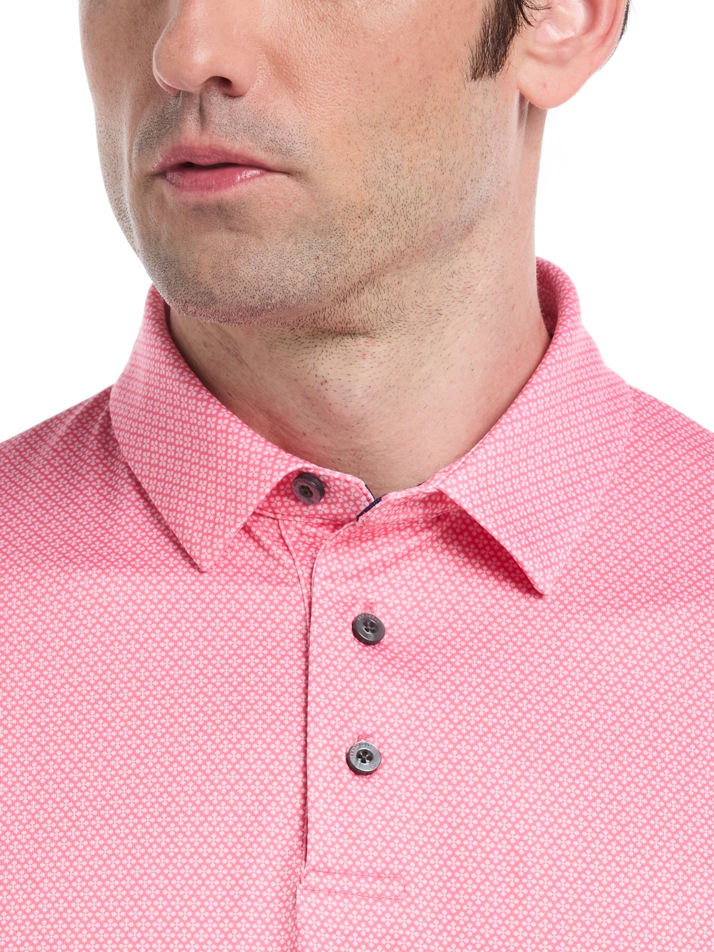 Men's Micro Geometric Print Golf Polo