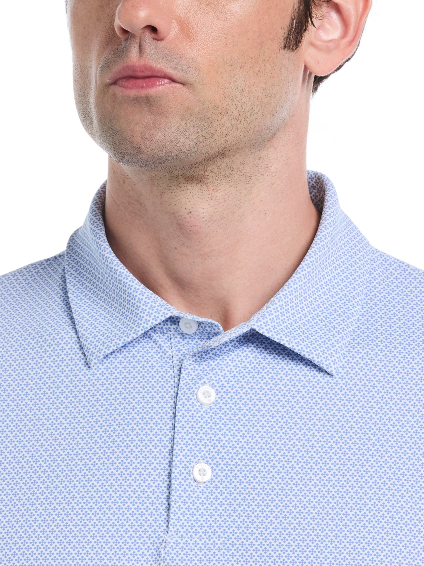 Men's Micro Geometric Print Golf Polo