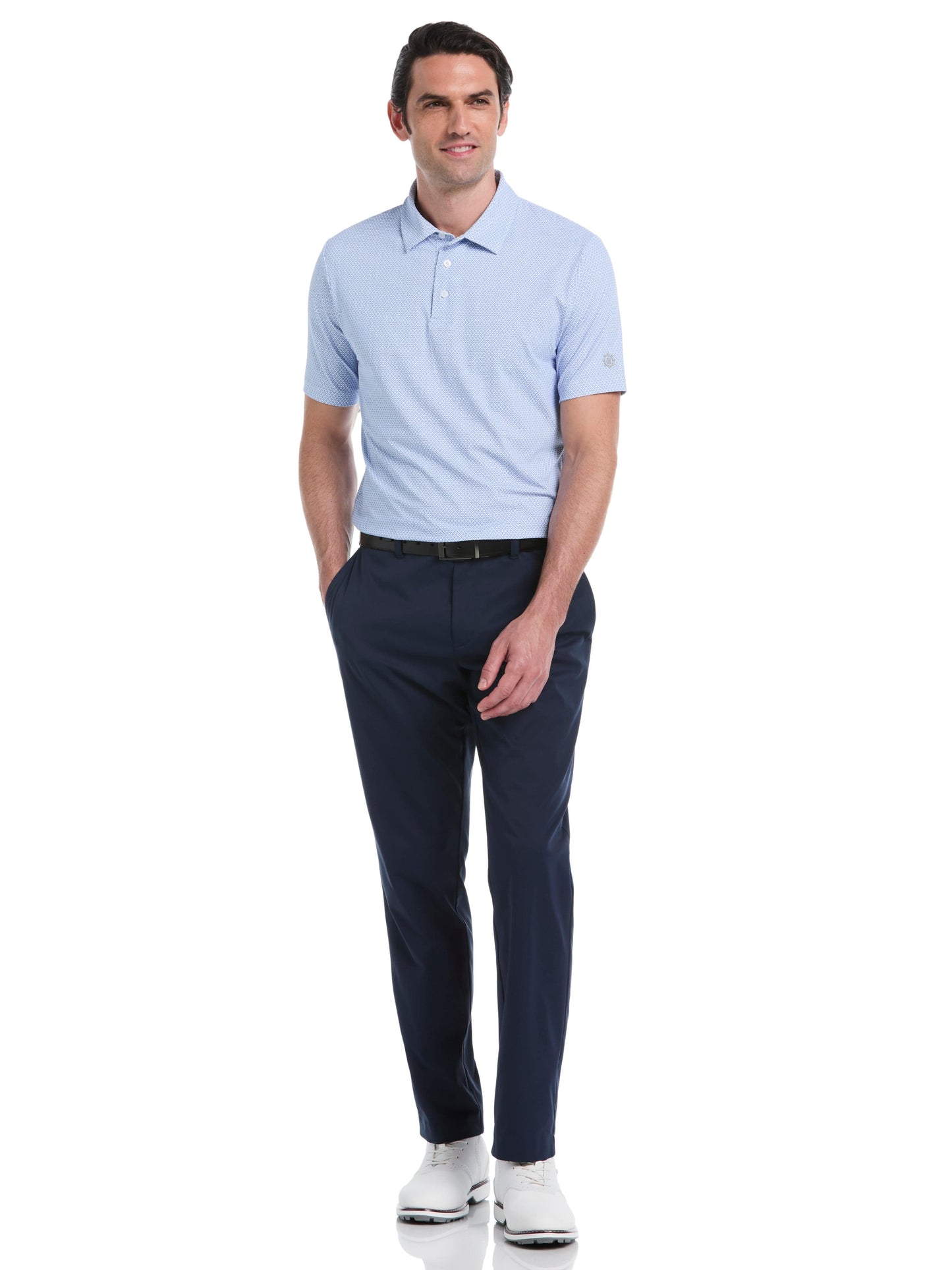 Men's Micro Geometric Print Golf Polo