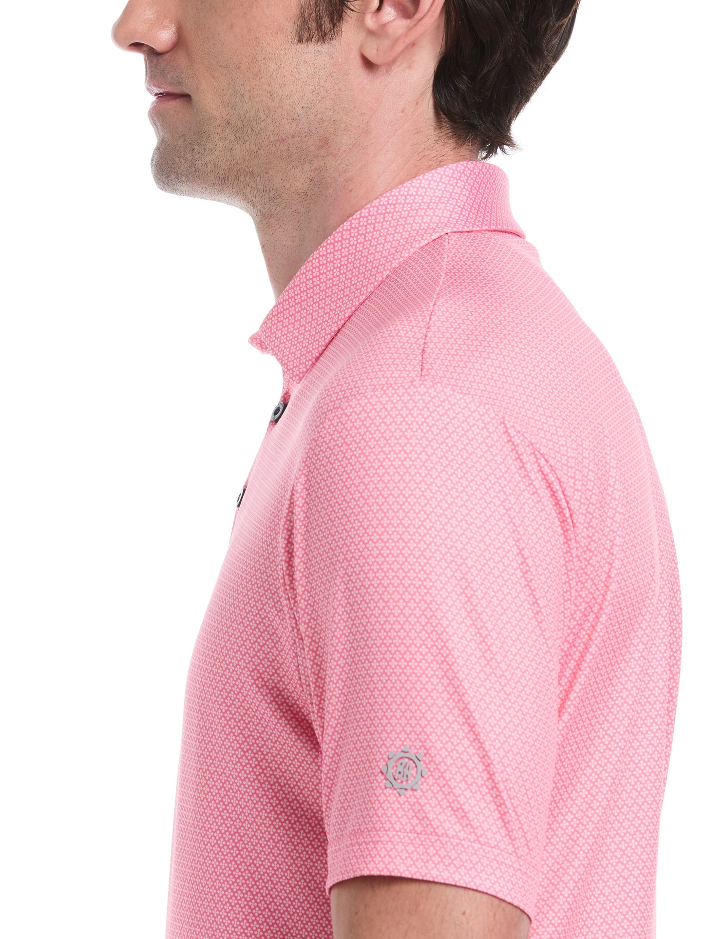 Men's Micro Geometric Print Golf Polo