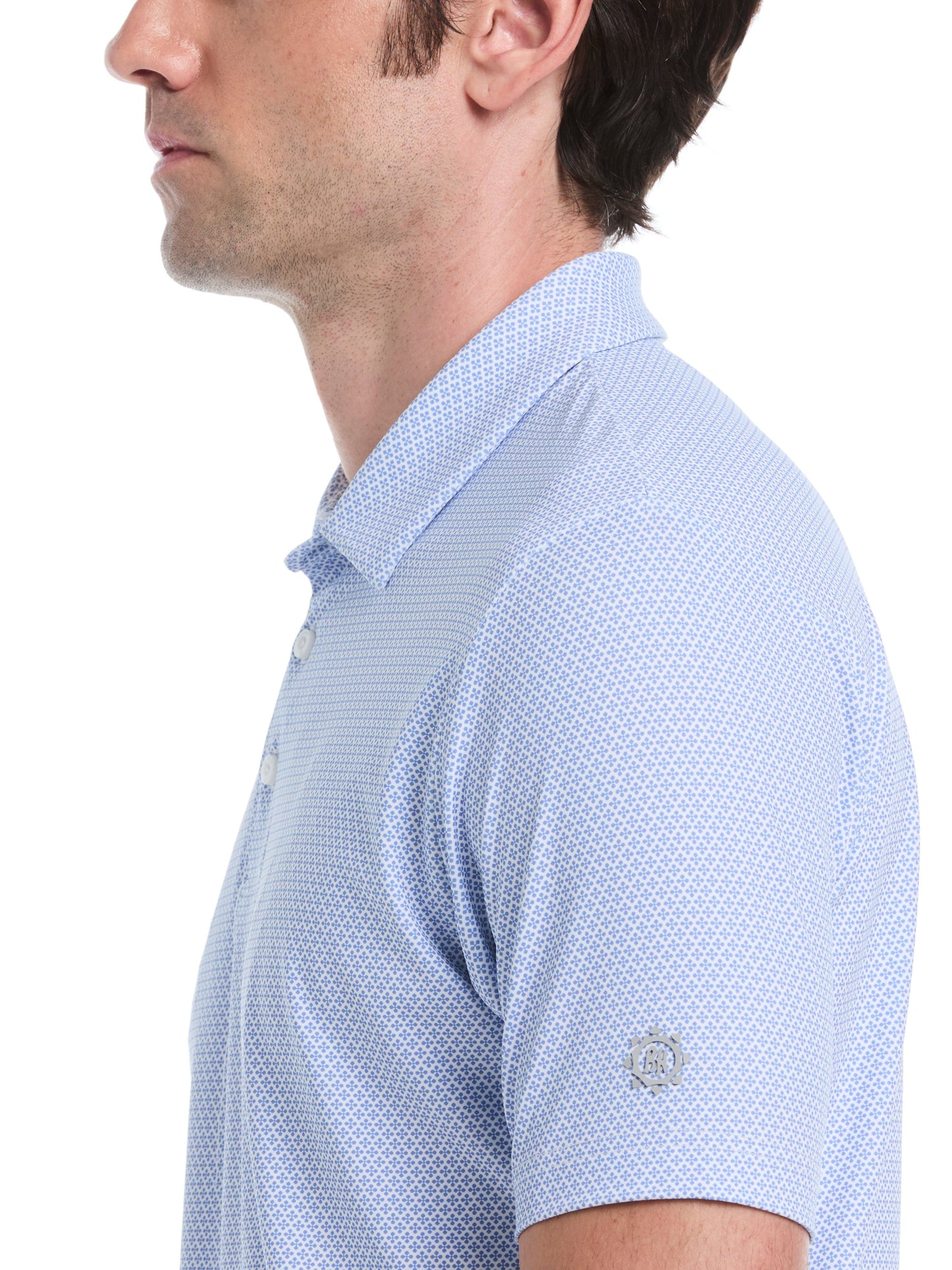 Men's Micro Geometric Print Golf Polo