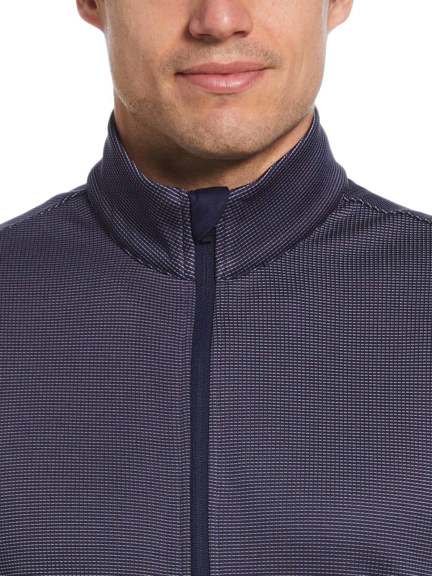 Men's Micro Jacquard Full Zip Golf Vest