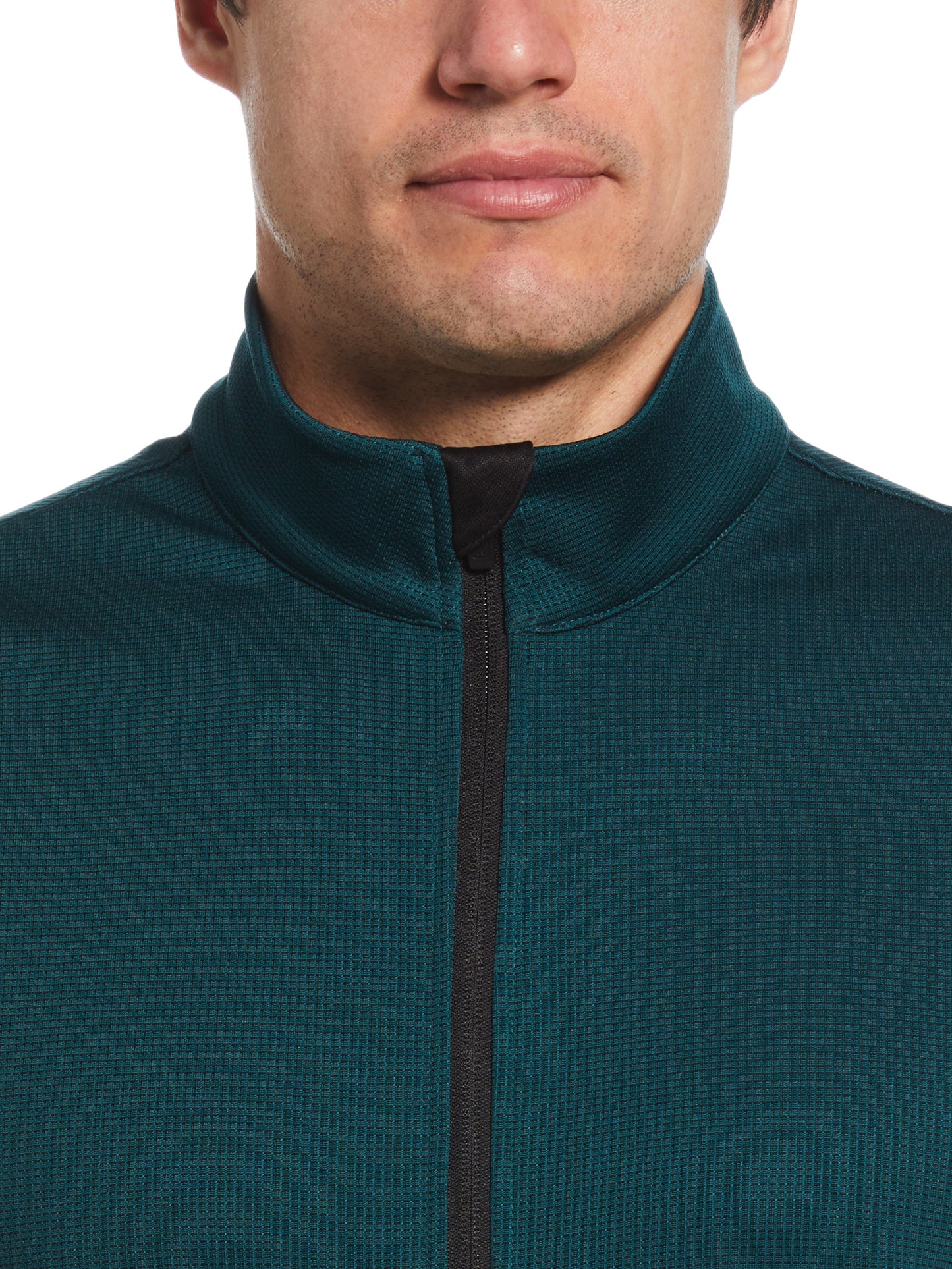 Men's Micro Jacquard Full Zip Golf Vest