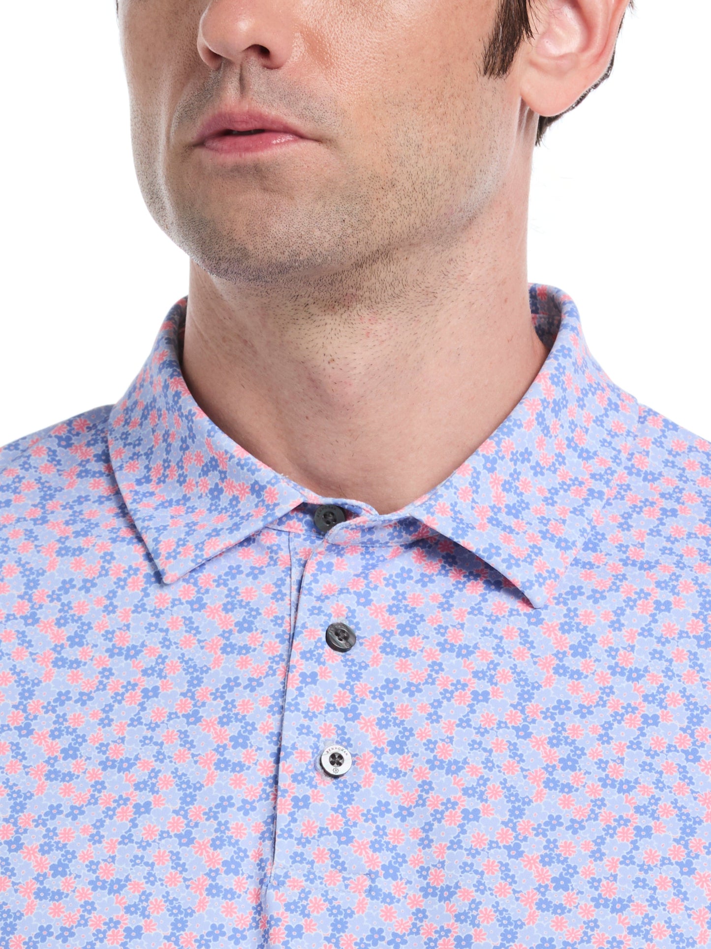 Men's Mini Floral Print Golf Polo