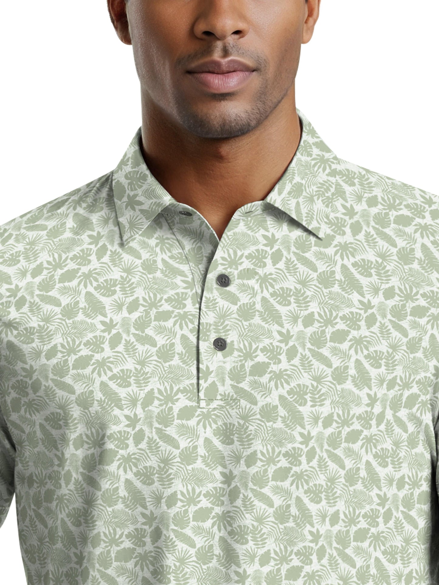 Men's Mini Foliage Heather Printed Polo