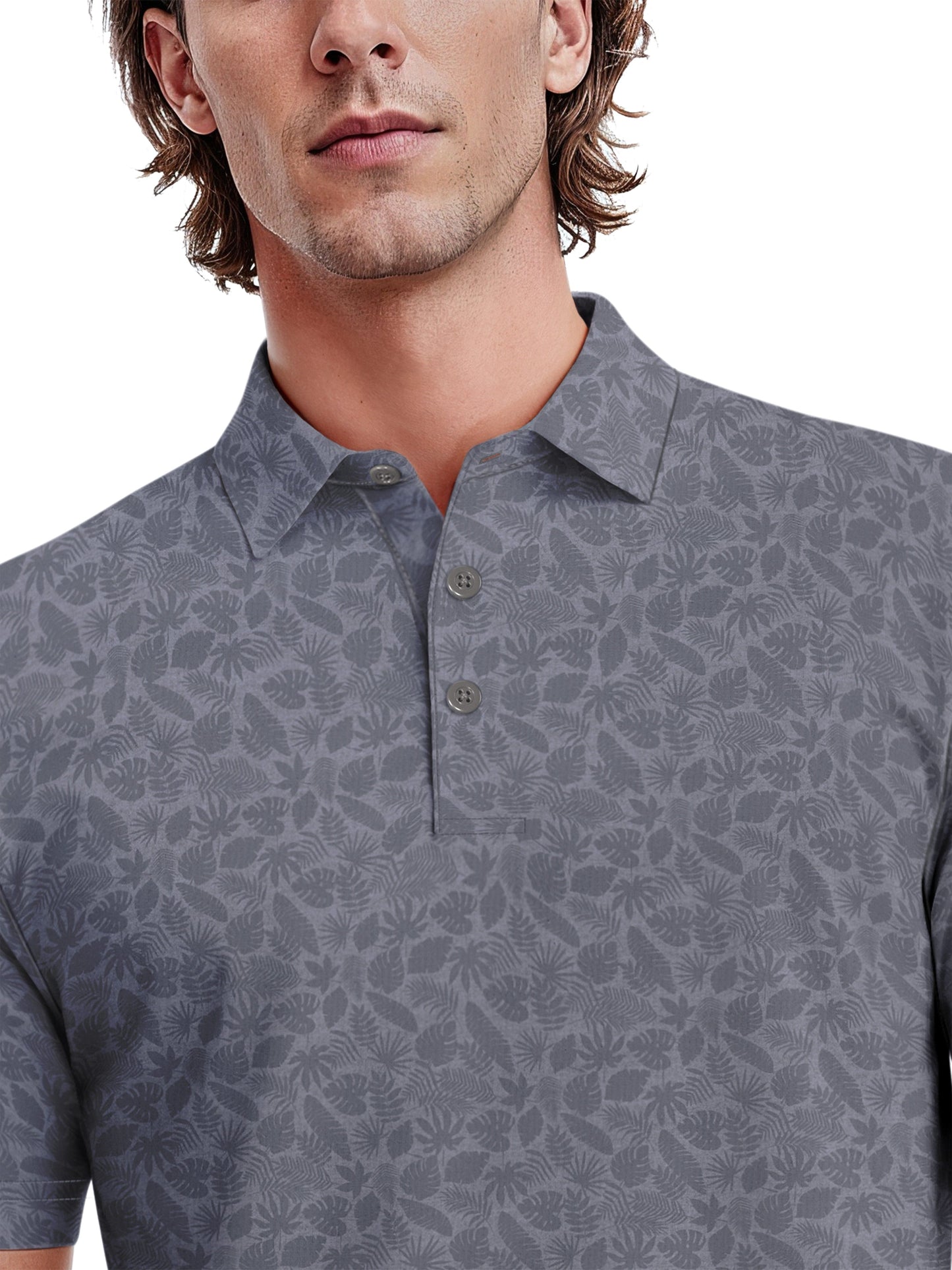 Men's Mini Foliage Heather Printed Polo