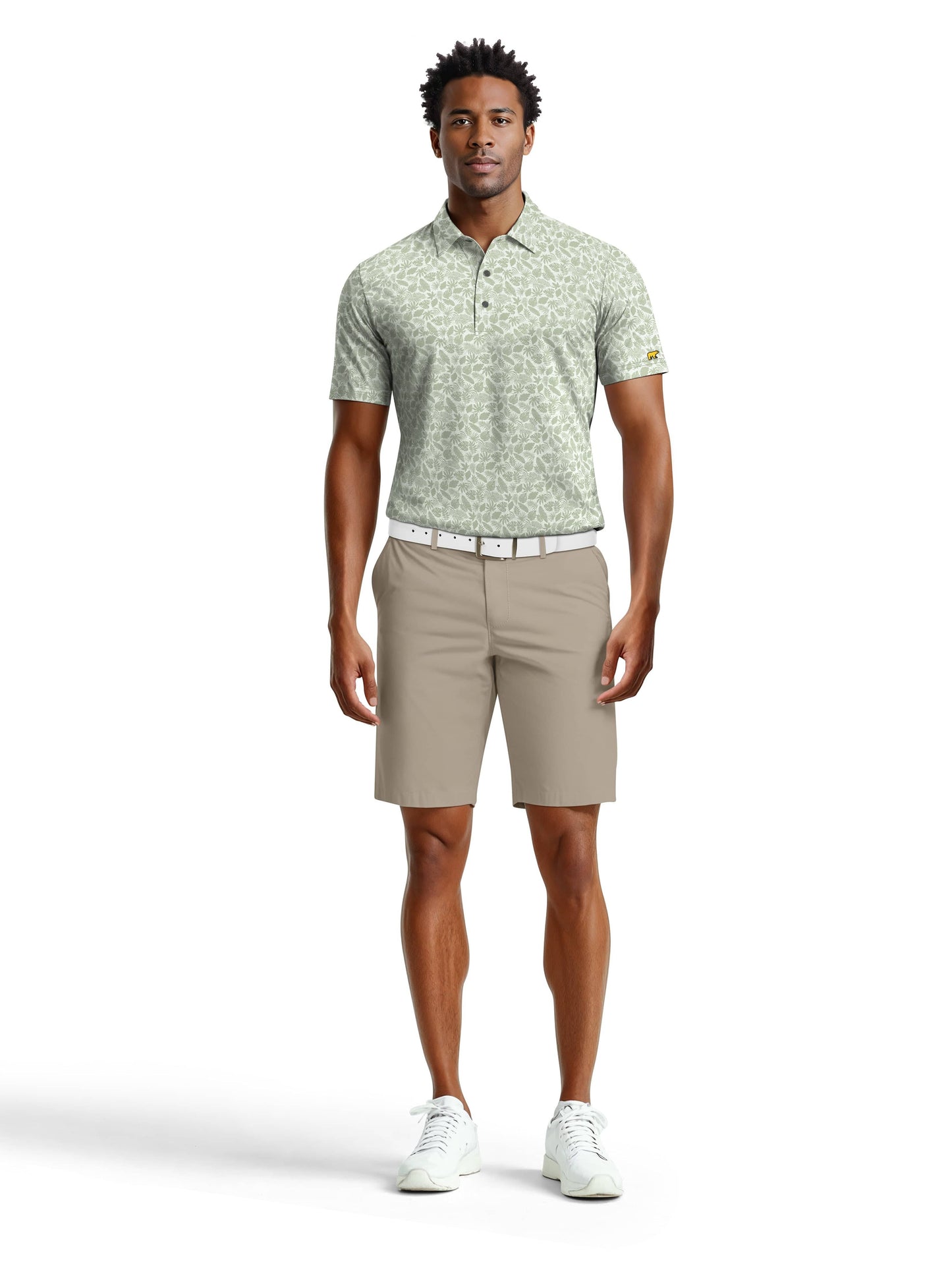 Men's Mini Foliage Heather Printed Polo