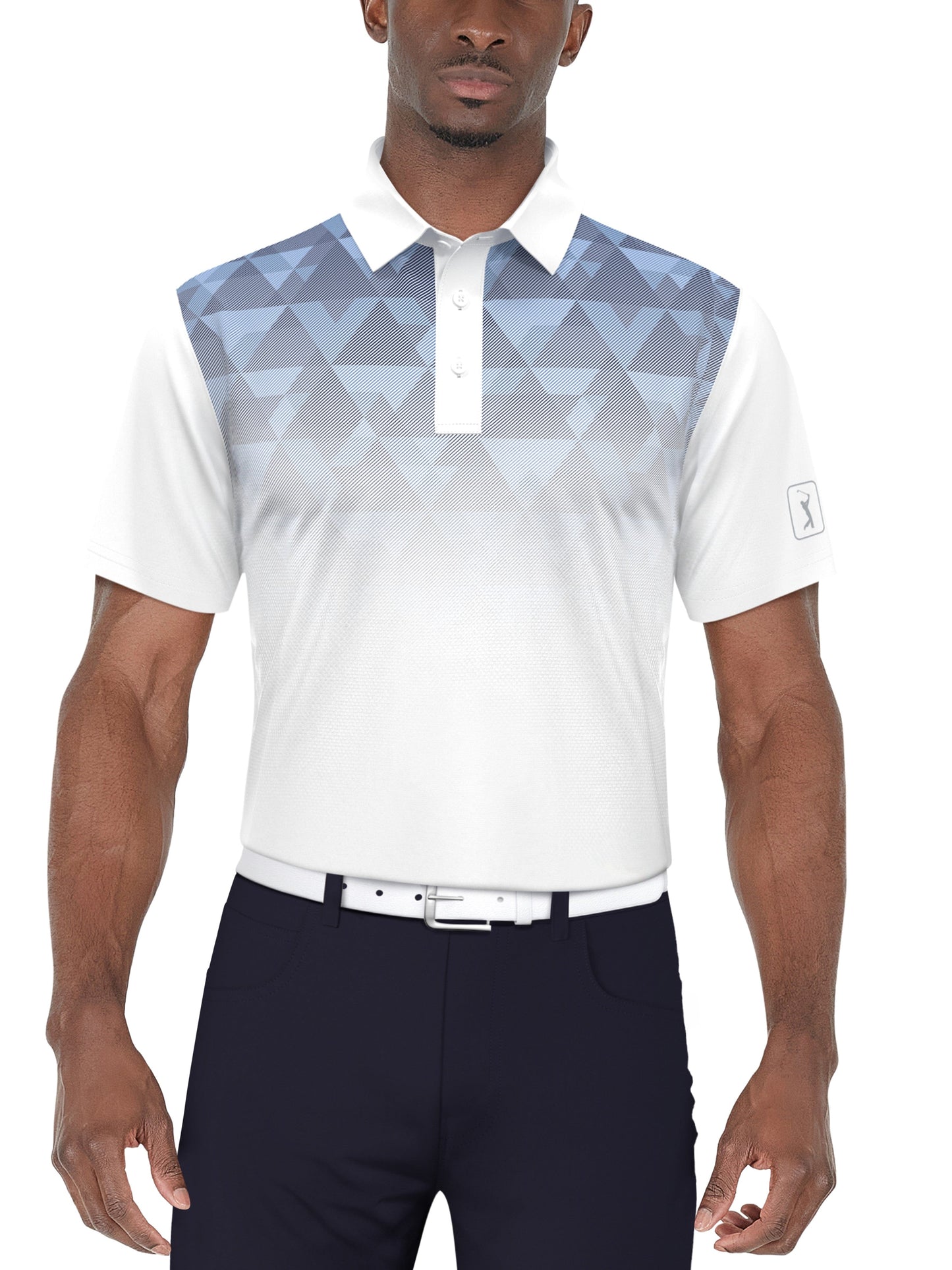 SS Ombre Geo Print Polo (Bright White)