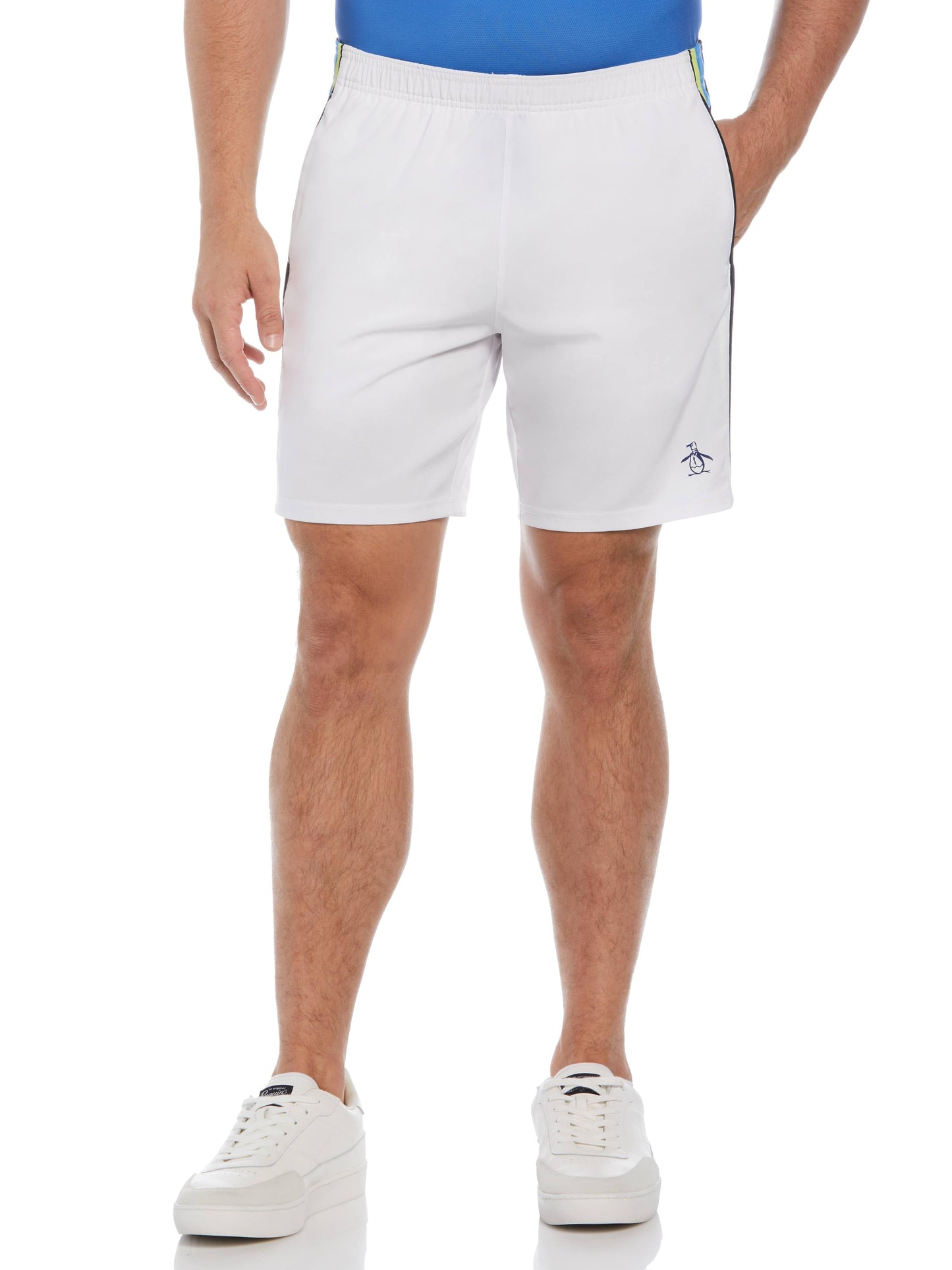 Men's Performance Mixed Media Tennis Shorts (Bright White)