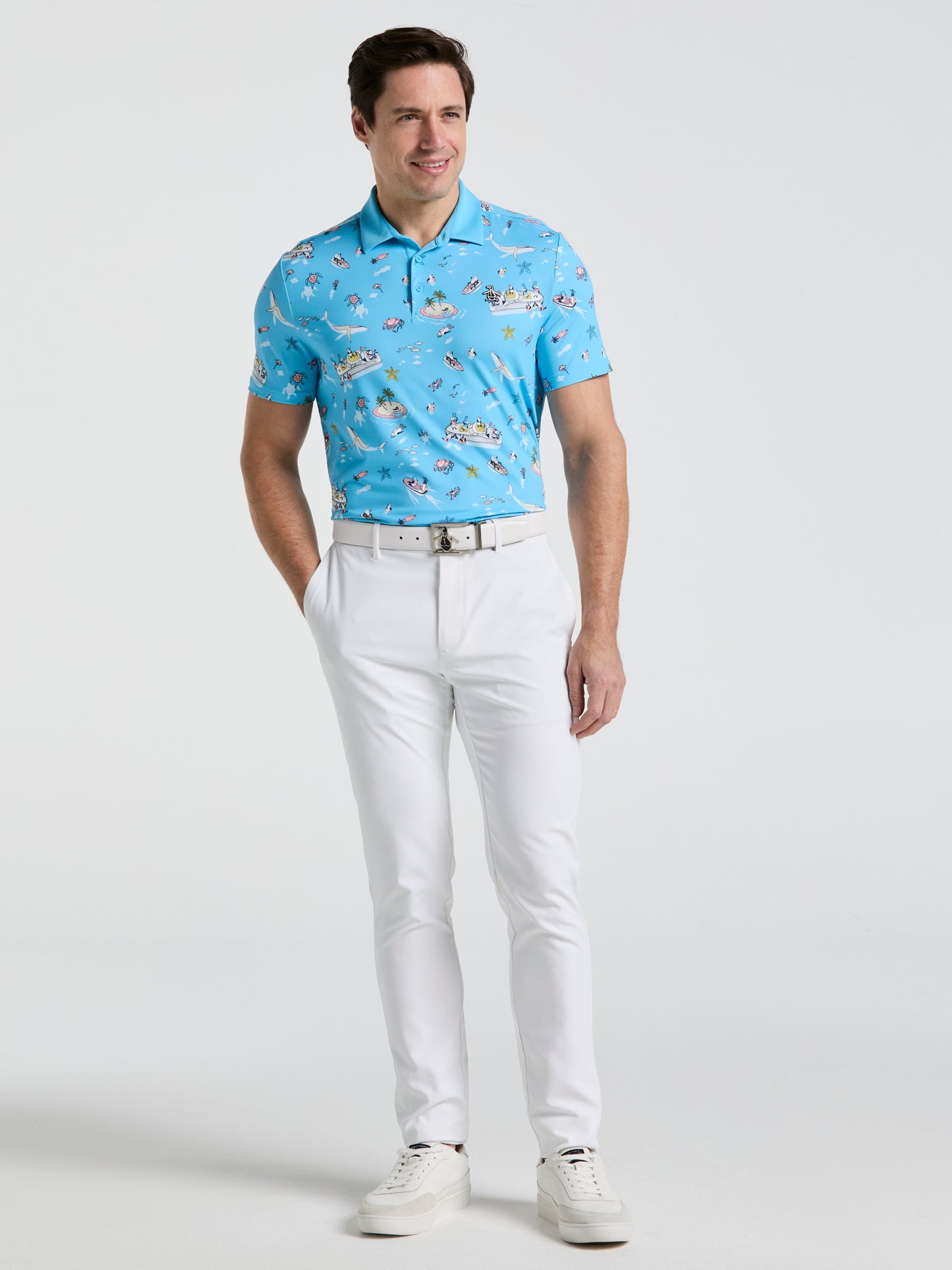 Men's Peten The Boat Print Golf Polo