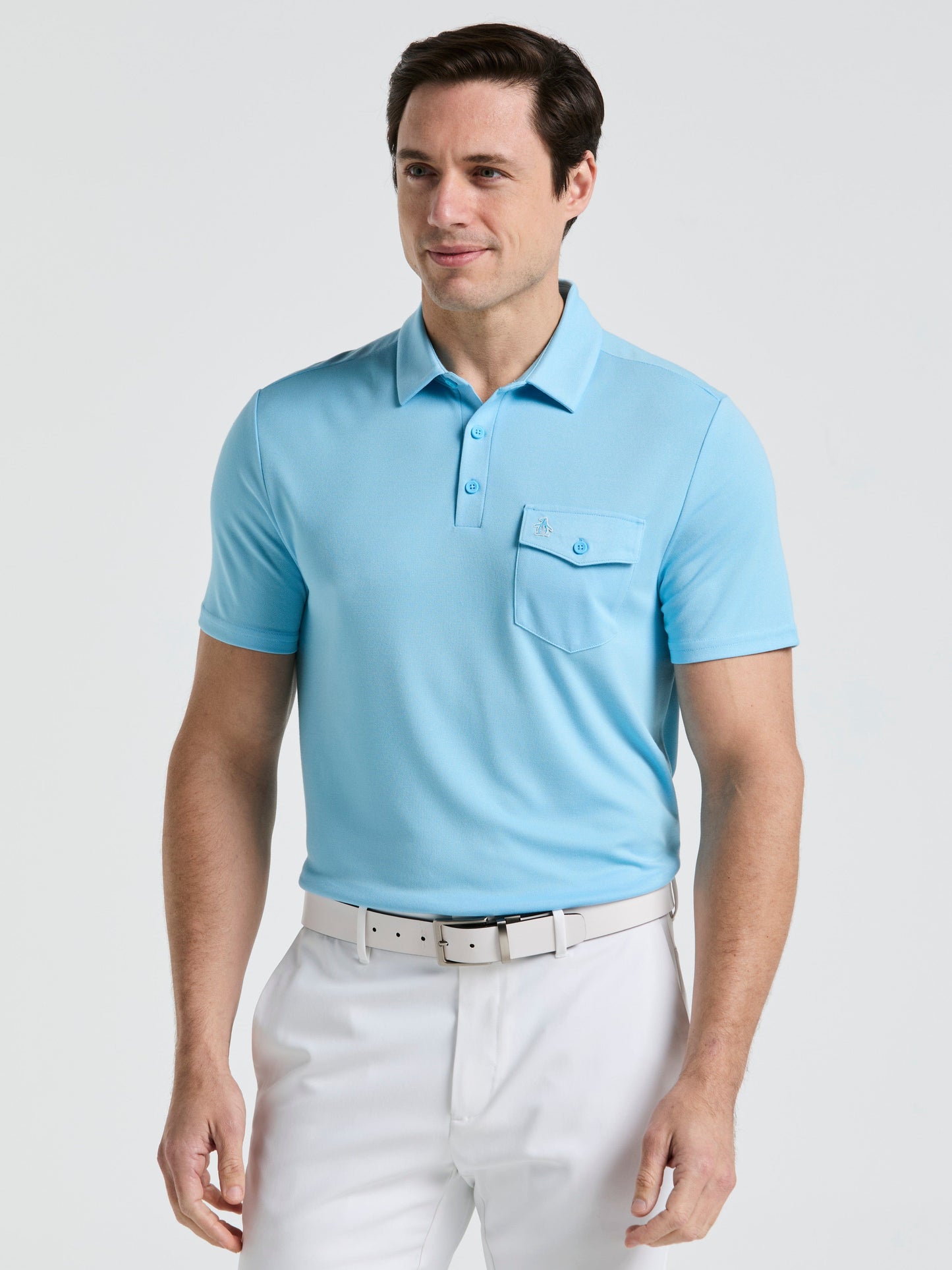 Pete's Fine Line Golf Polo (Blue Grotto)