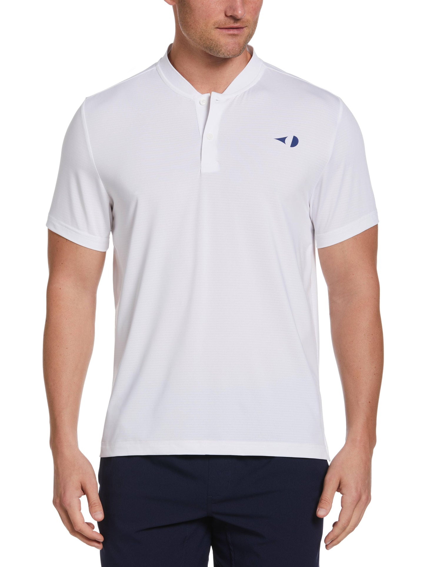Pinhole Mesh Edge Tennis Polo (Bright White)