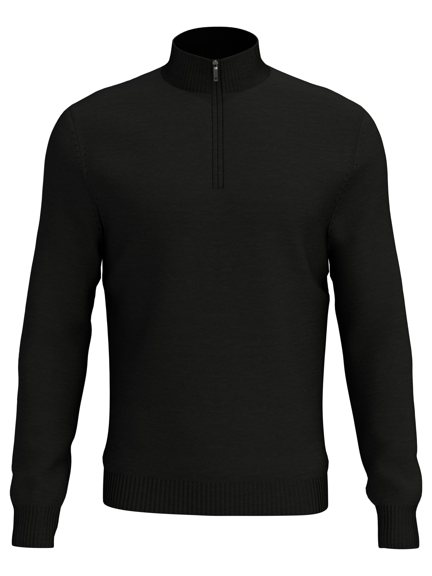 Quarter Zip Blended Merino Jumper (Black Ink)