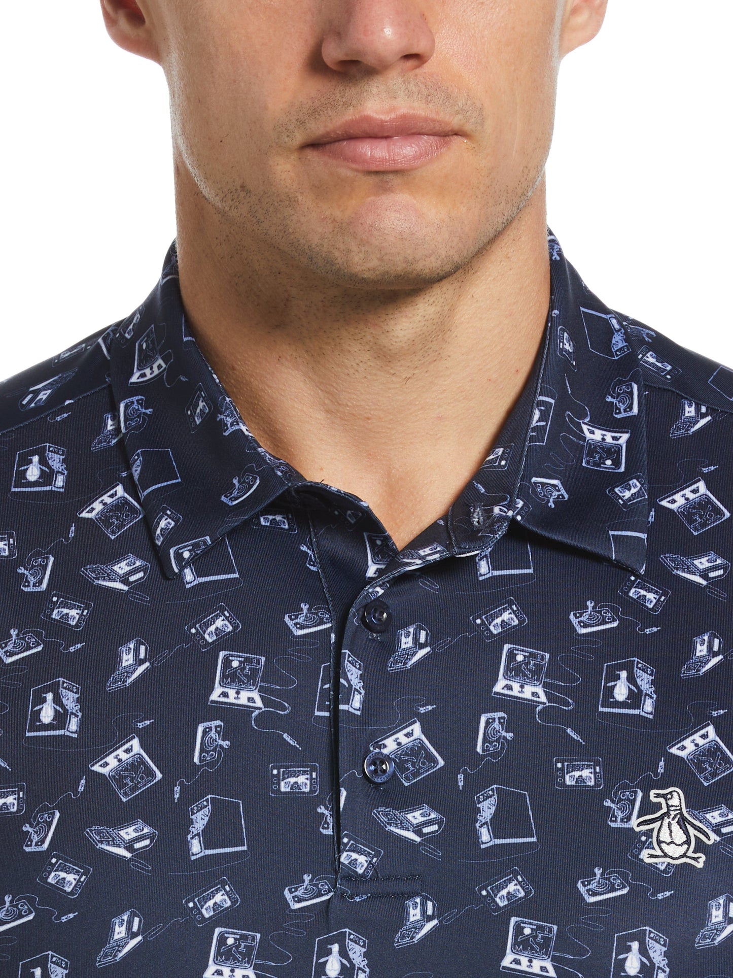 Men's Retro Arcade Print Polo