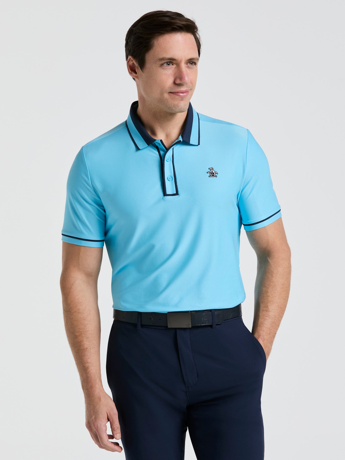 Men's Ribbed Earl Blocked Golf Polo