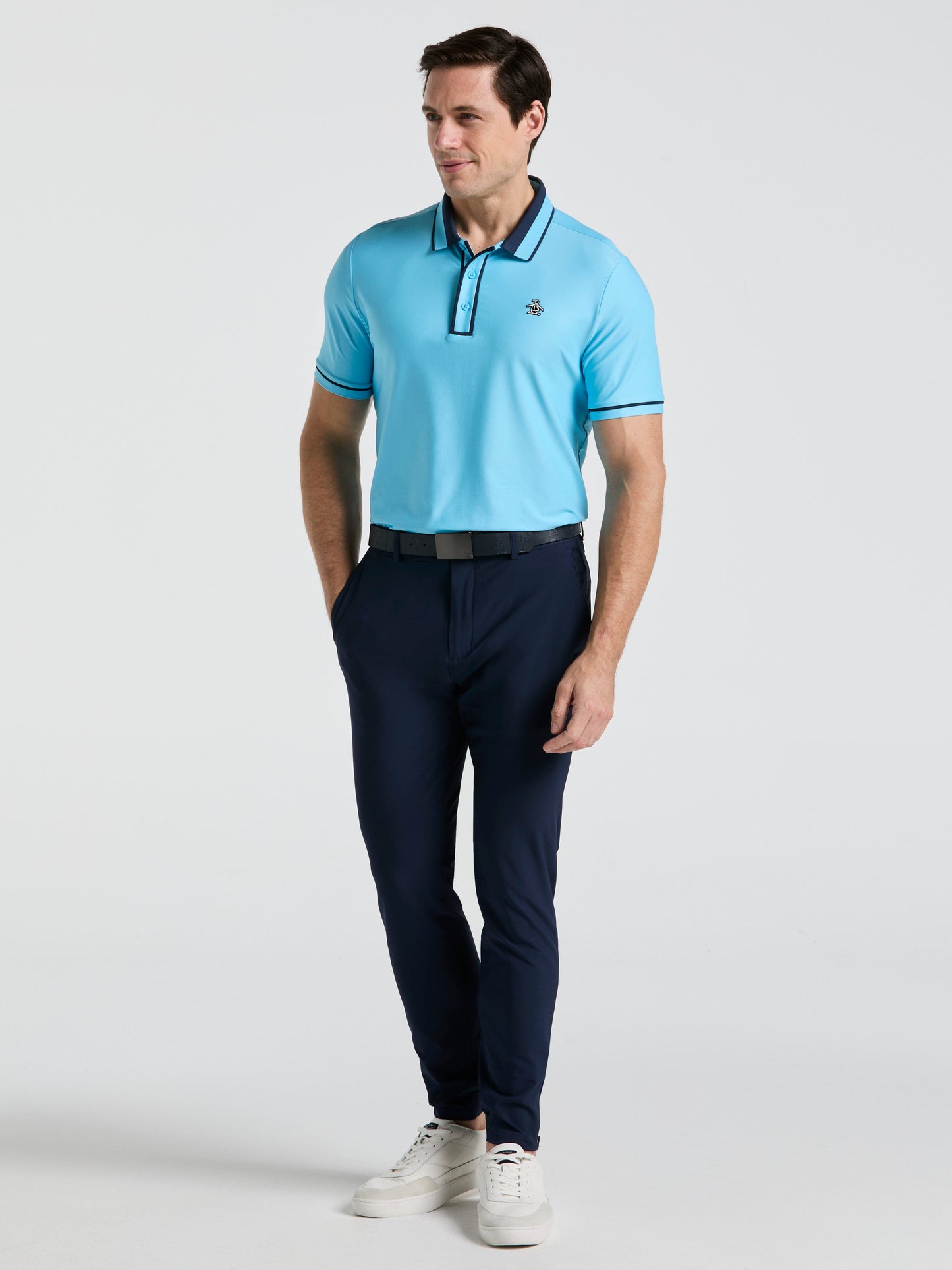 Men's Ribbed Earl Blocked Golf Polo