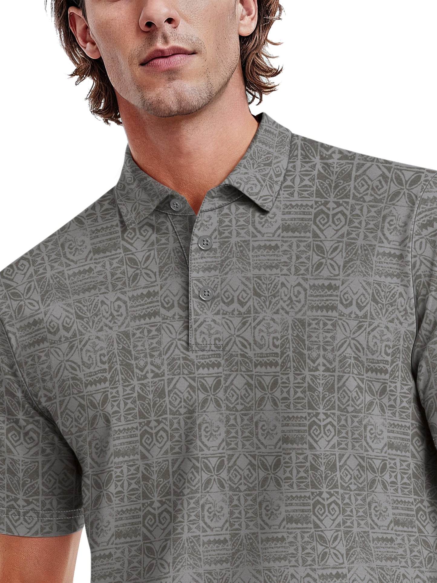 Men's Short Sleeve Printed Polo