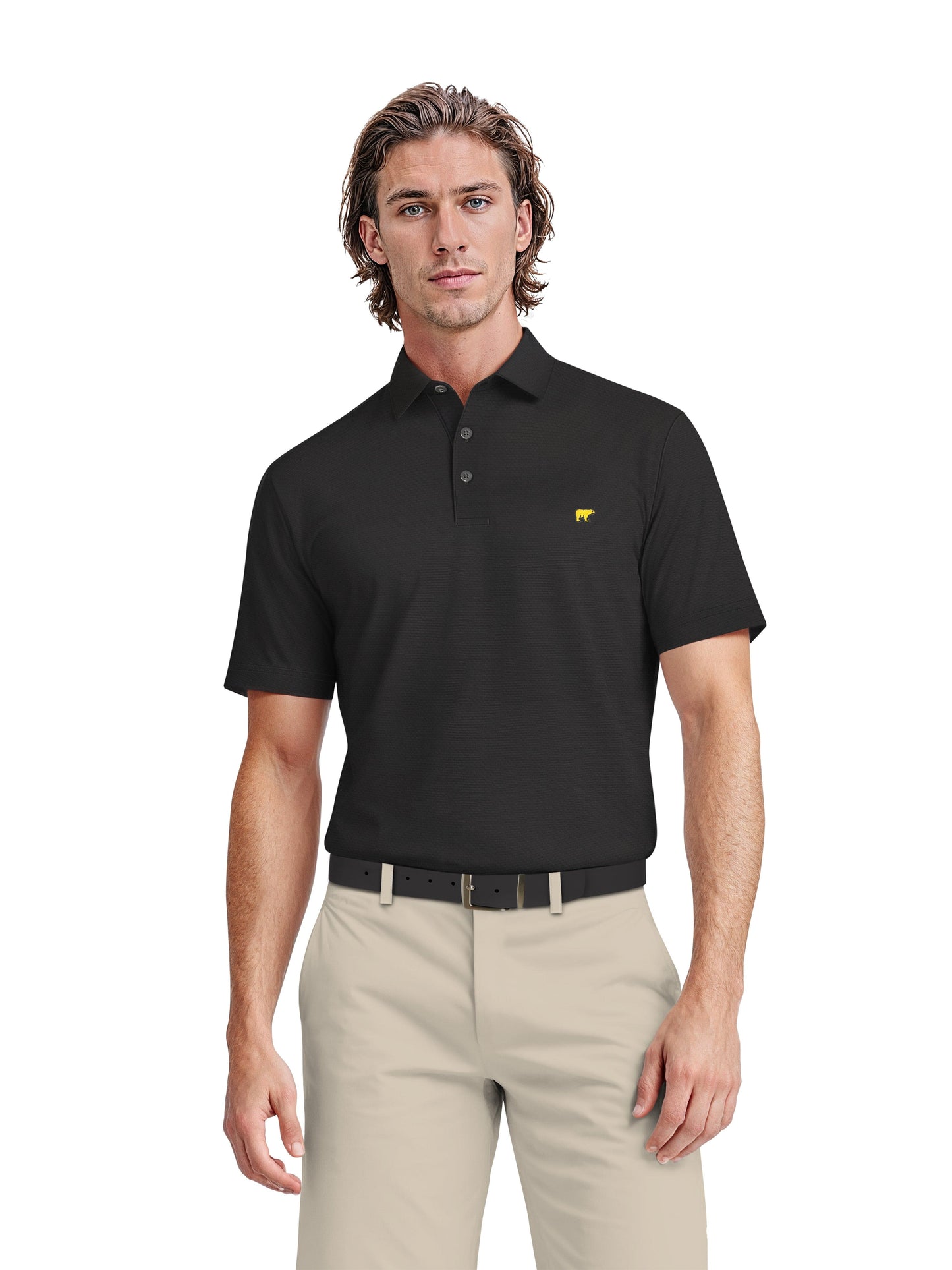 Men's Short Sleeve Solid Texture Polo