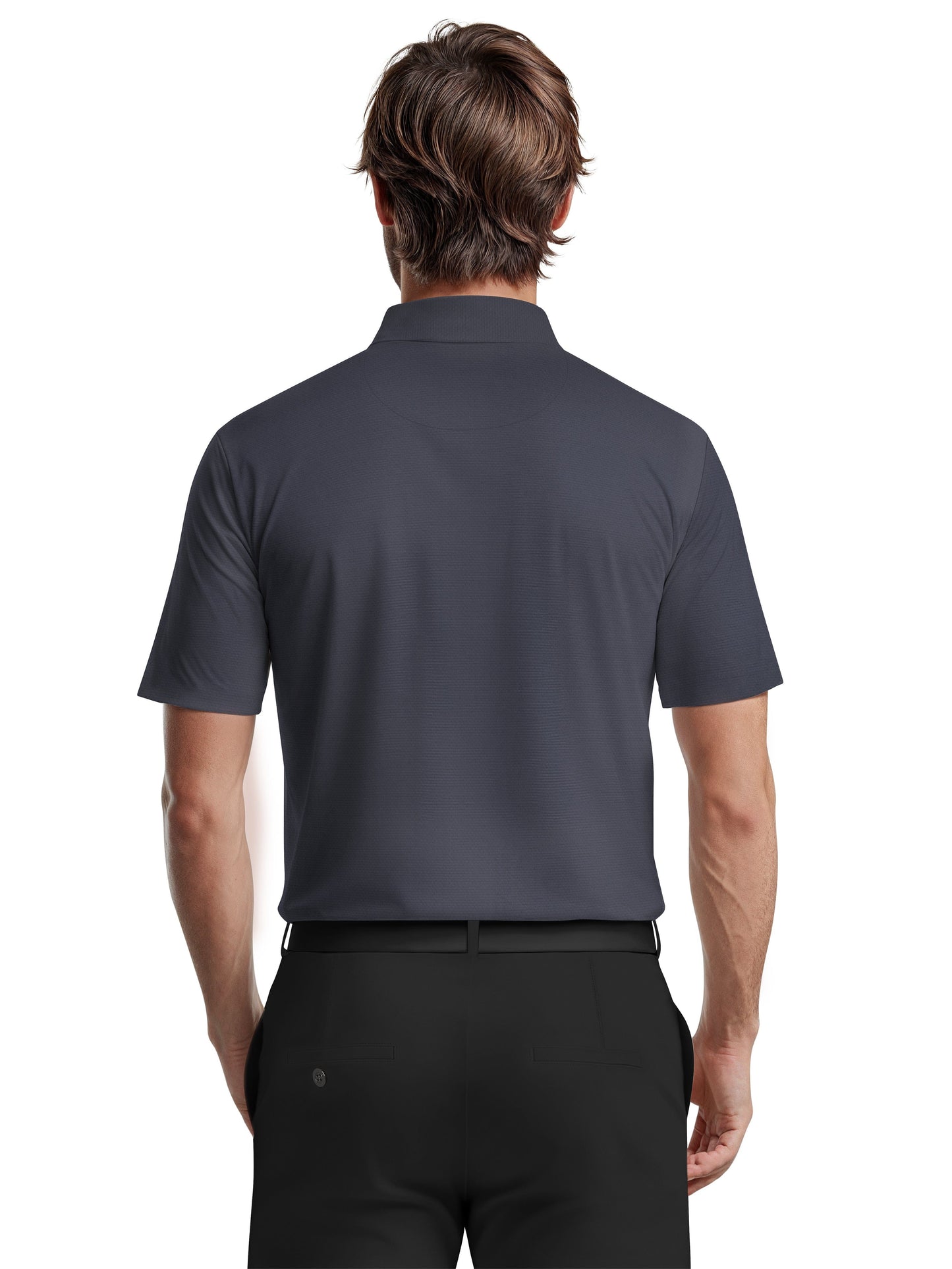Men's Short Sleeve Solid Texture Polo