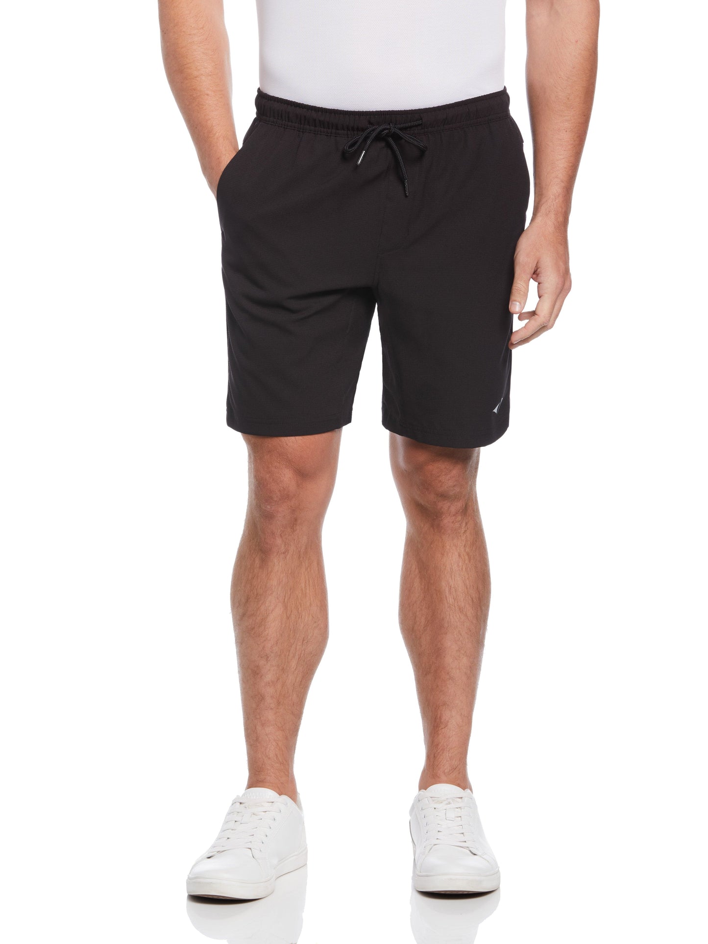 Solid Athletic Tennis Short with Drawstring (Caviar)