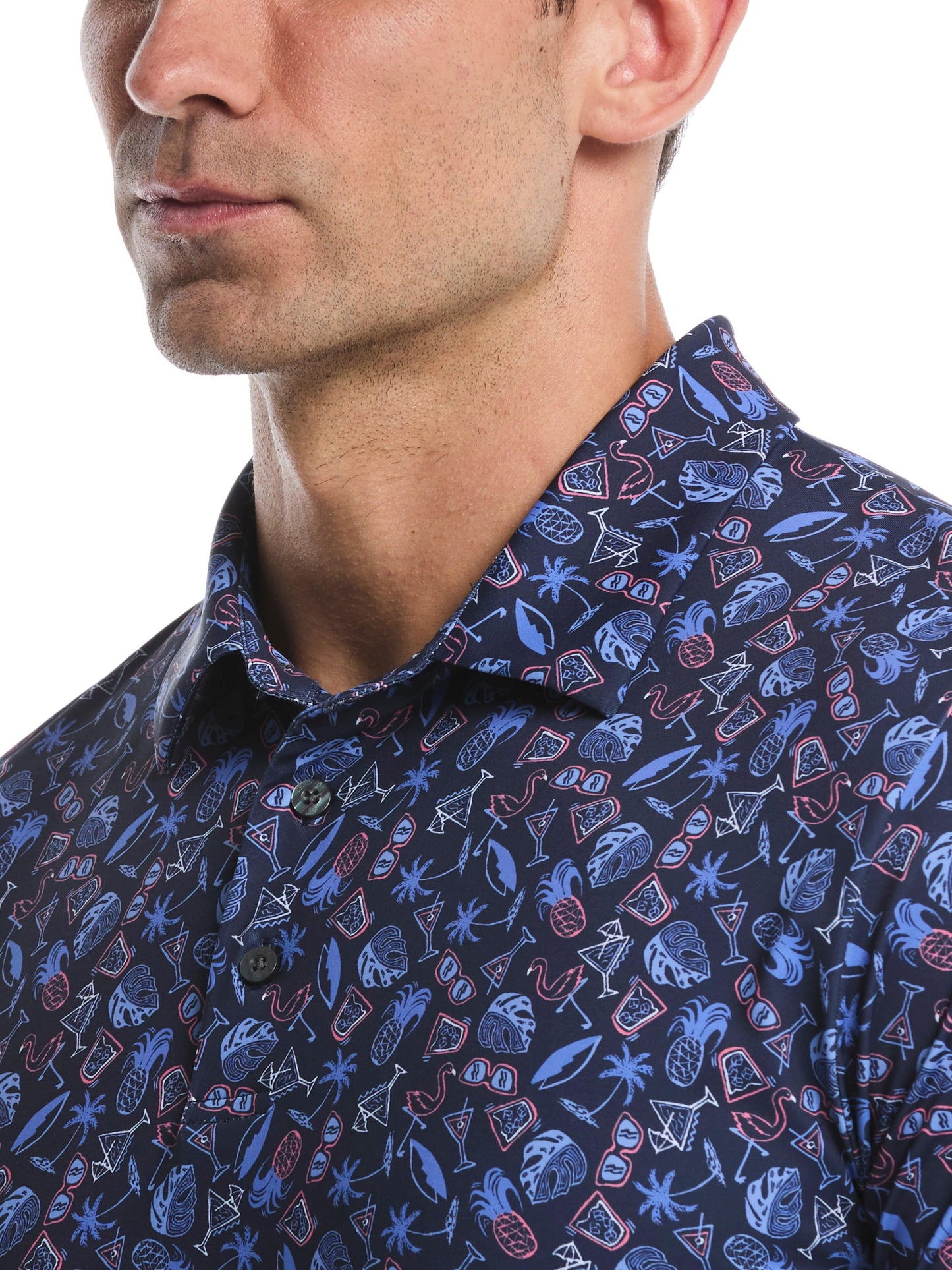Men's Springtime Print Golf Polo