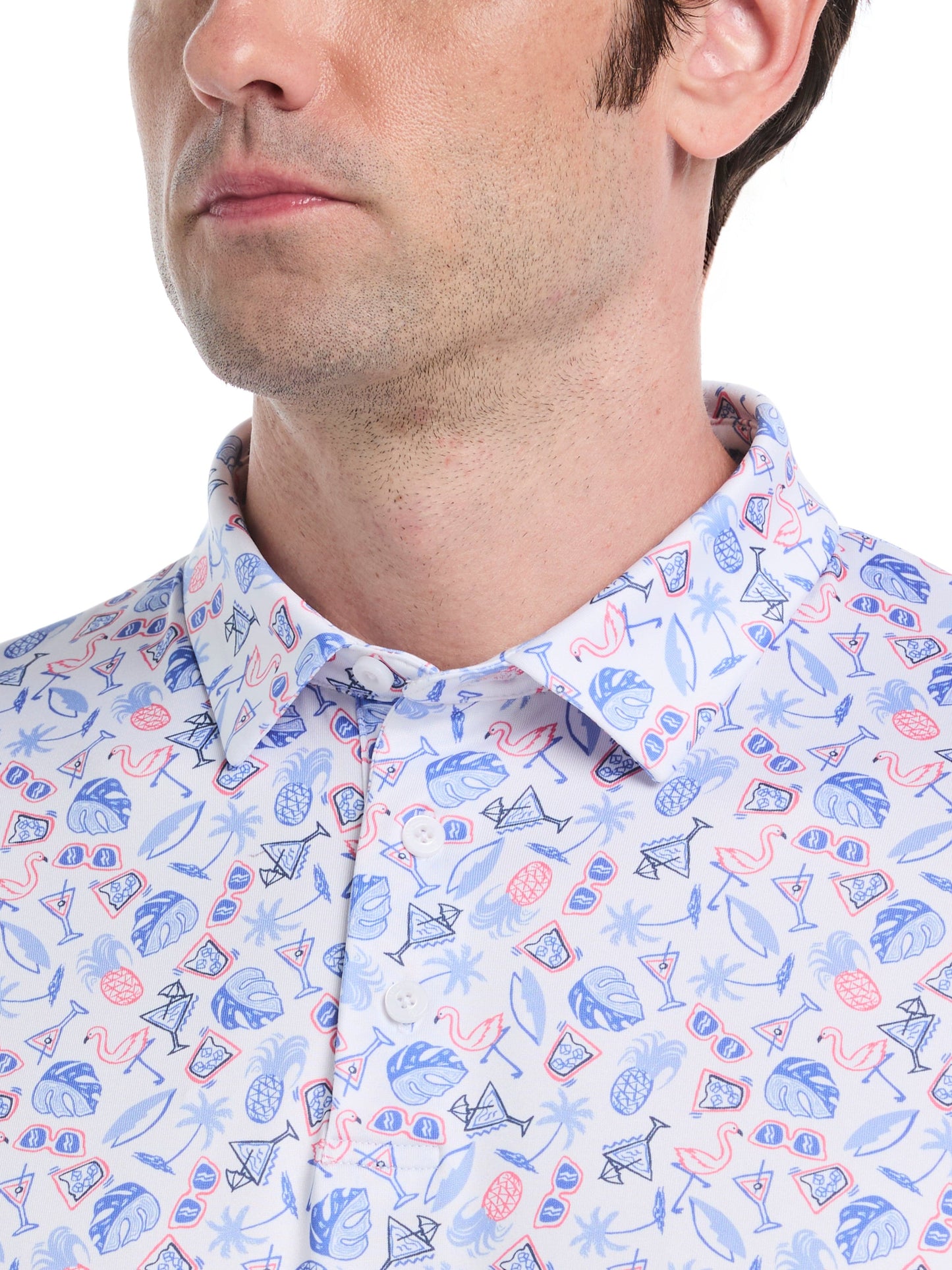 Men's Springtime Print Golf Polo