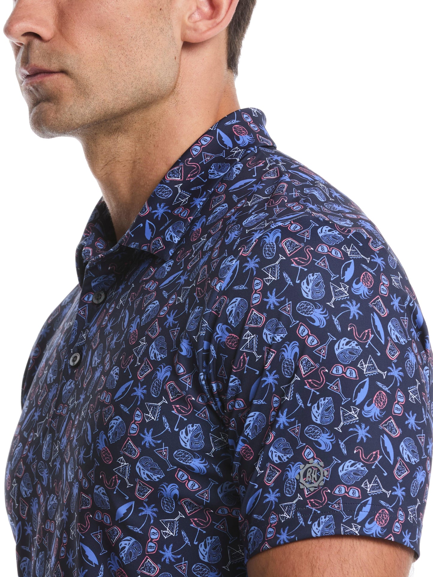 Men's Springtime Print Golf Polo
