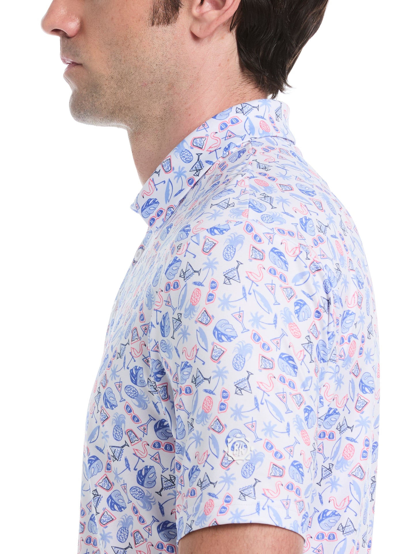 Men's Springtime Print Golf Polo