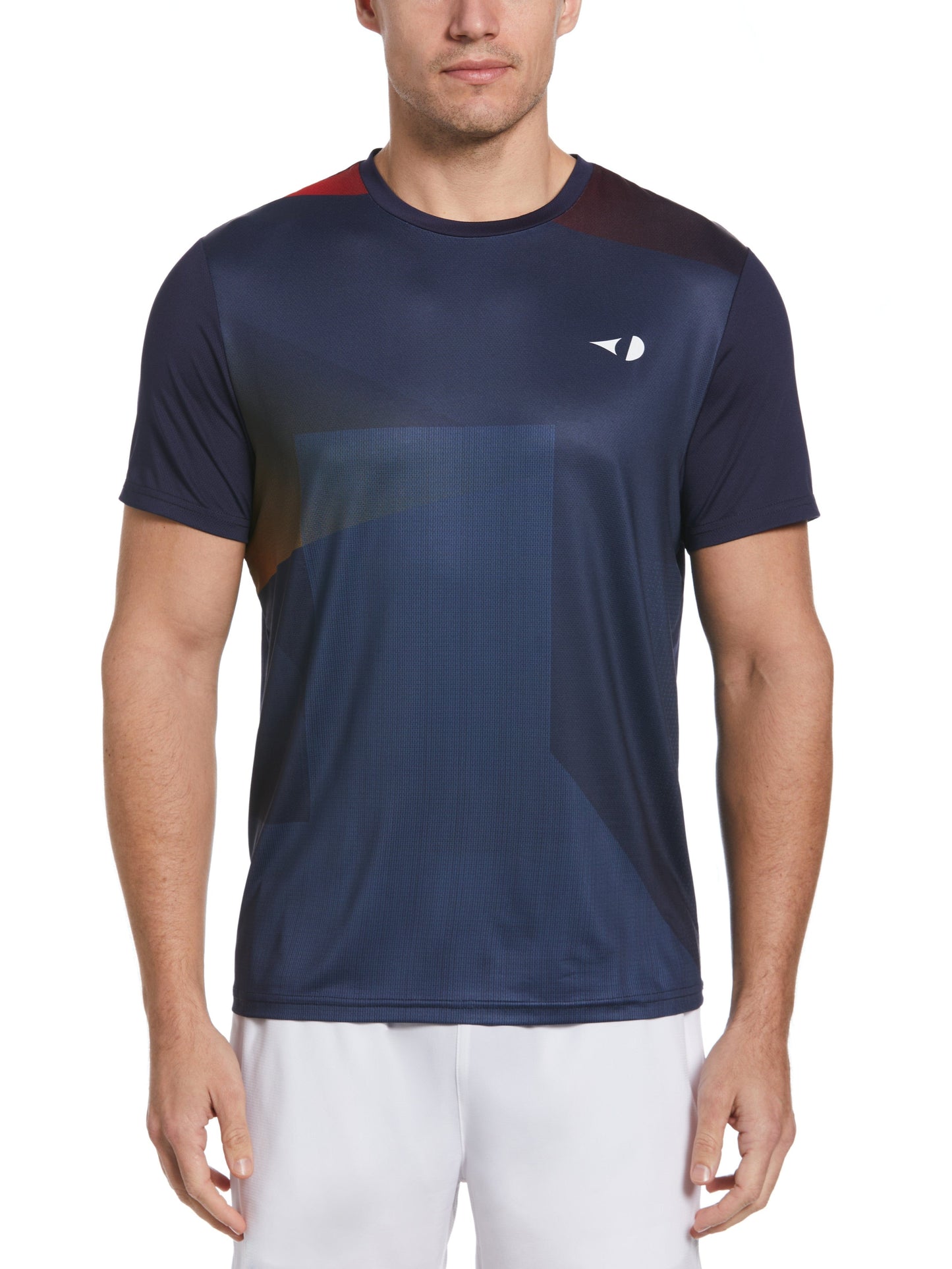 Stacked Geometric Print Tennis Tee (Peacoat)