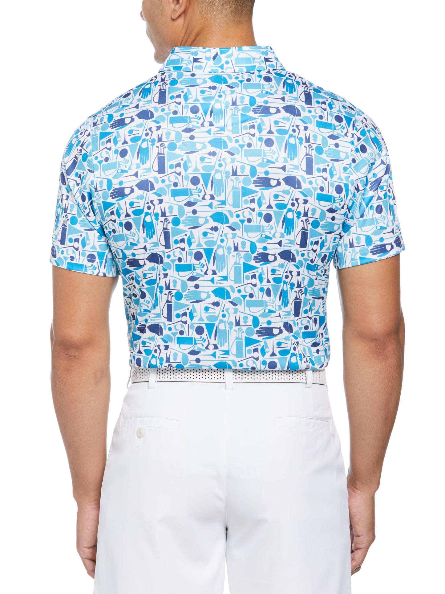 Men's Stamped Golf Print Golf Polo