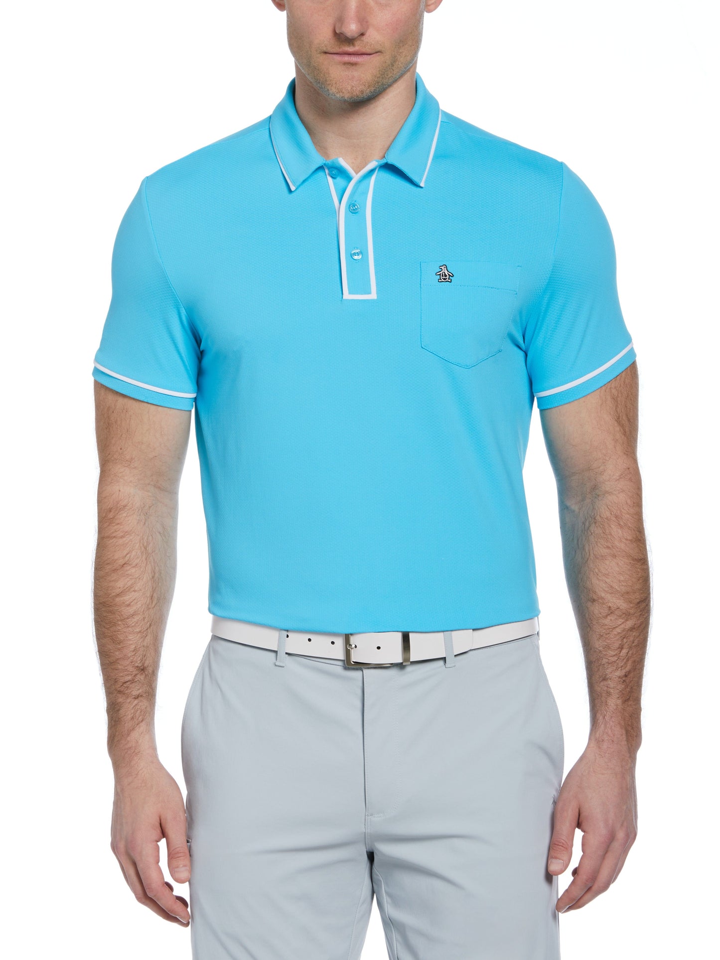 Technical Earl Short Sleeve Golf Polo Shirt (Blue Atoll)