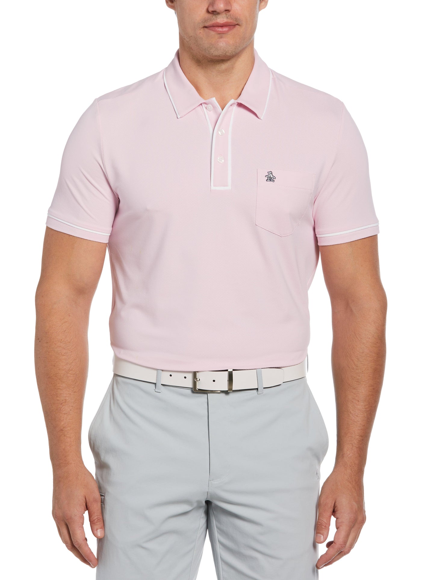 Technical Earl Short Sleeve Golf Polo Shirt (Gelato Pink)