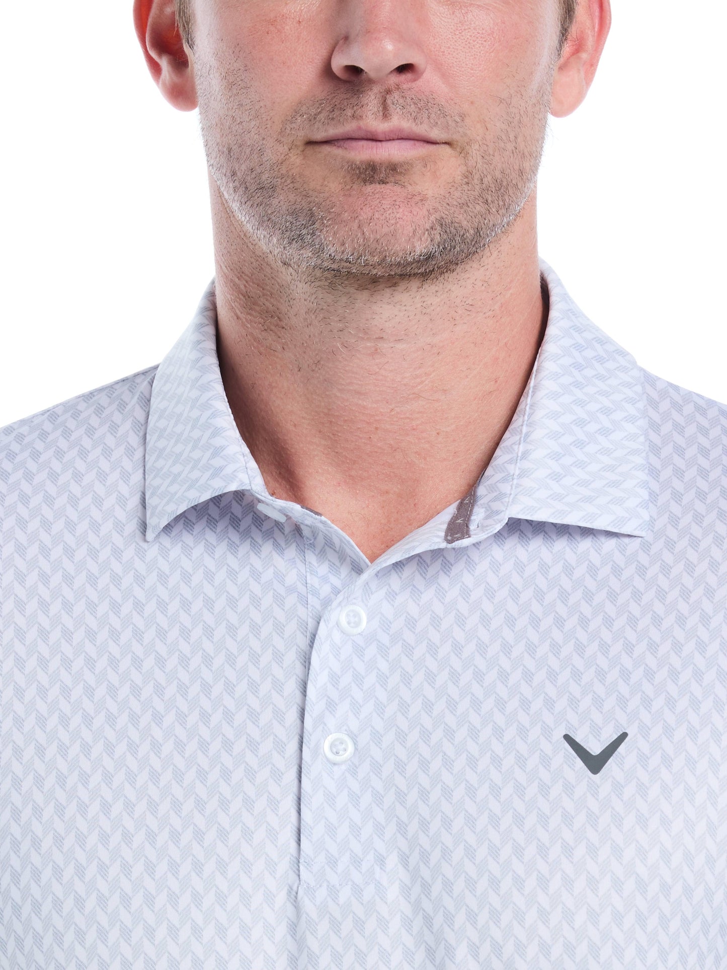 Men's Textured Chevron Geo Polo